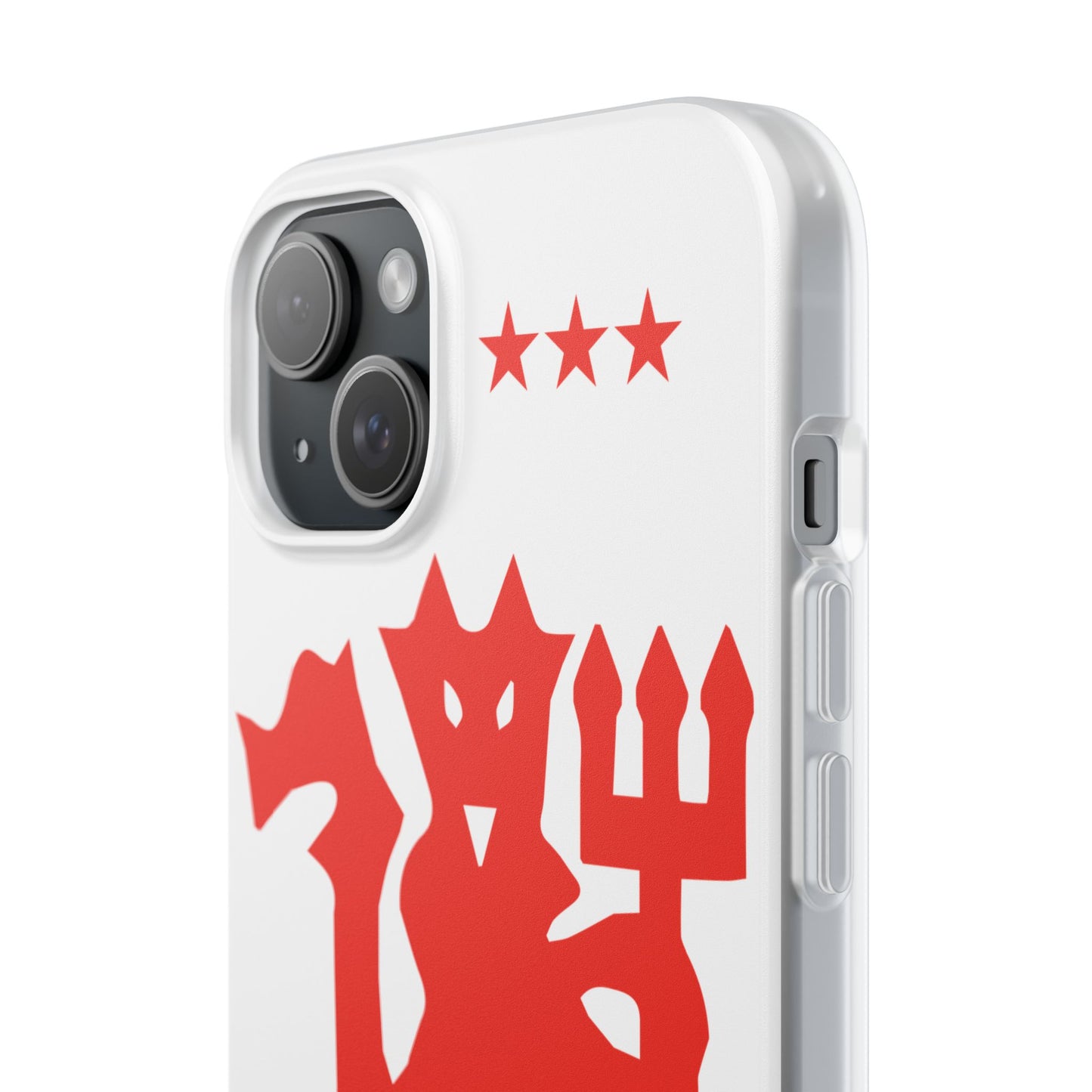 Manchester United iPhone Flexi Case - iPhone 16, 15, 14, Plus/Pro/Pro Max - White