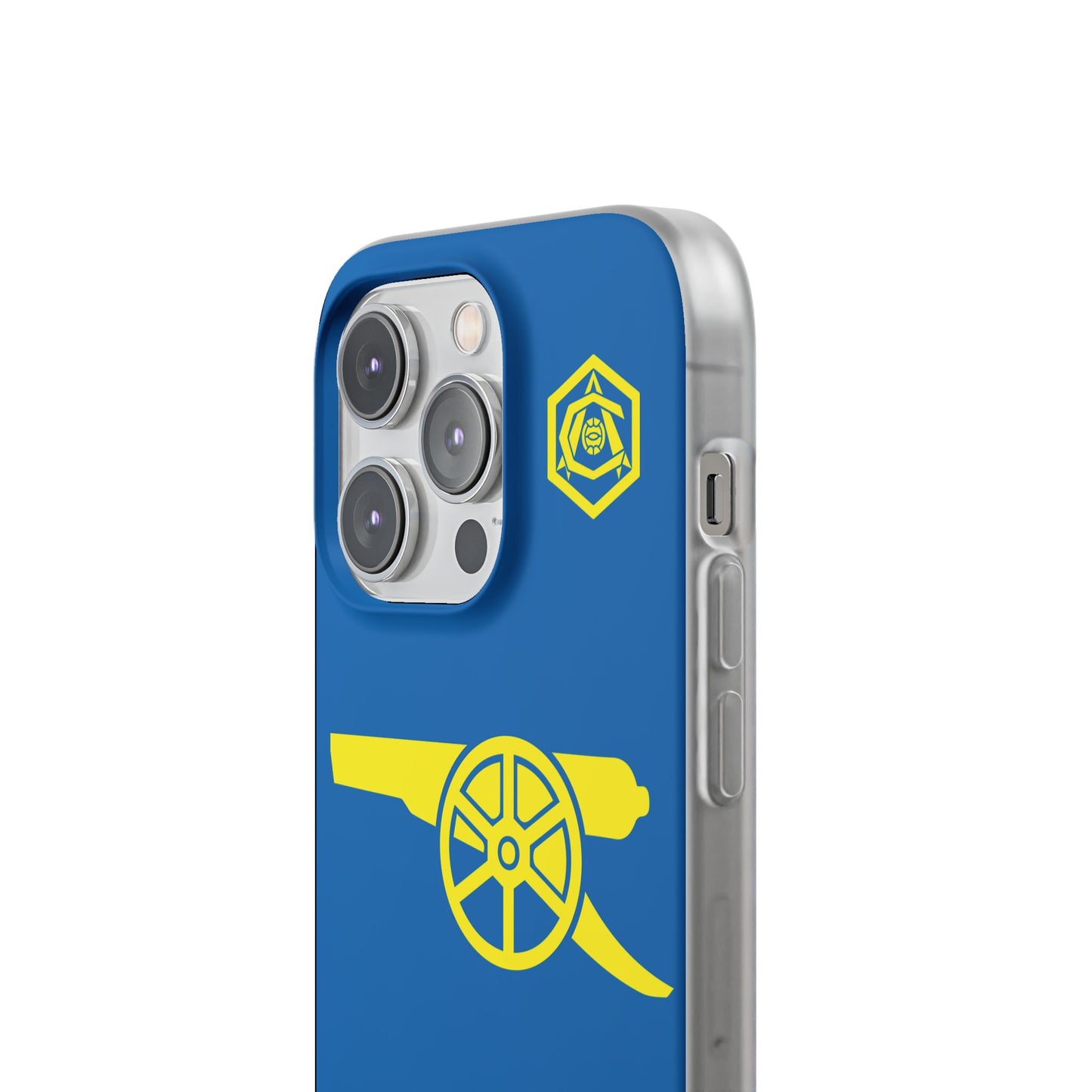 Arsenal Cannon & Monogram Blue iPhone Flexi Case - iPhone 16, 15, 14. Plus/Pro/Pro Max