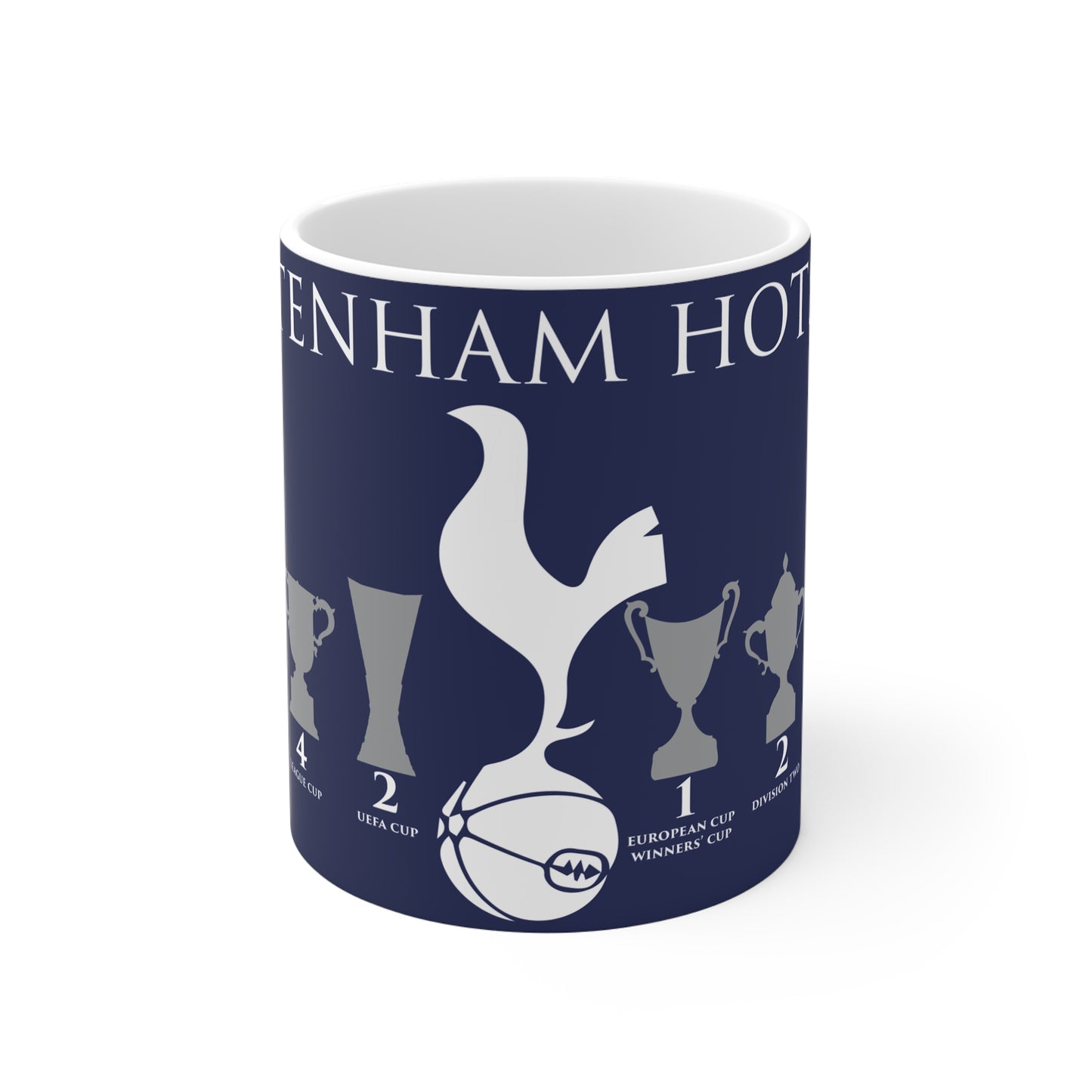 Tottenham Hotspur Trophies & Cockerel Mug - Blue