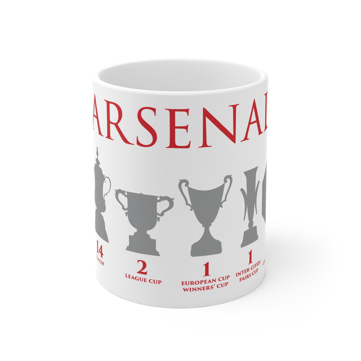 Arsenal Trophies Mug UPDATED - White