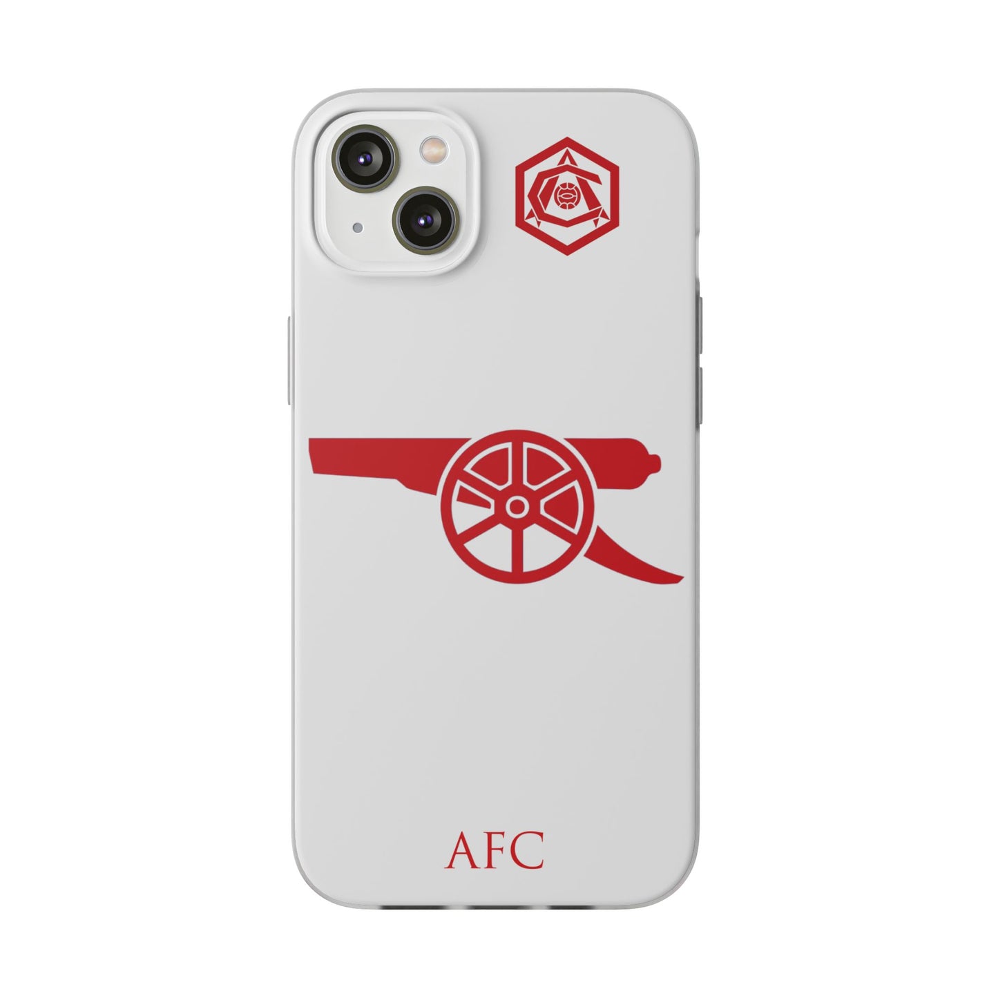 Arsenal Cannon & Monogram White iPhone Flexi Case - iPhone 16, 15, 14, Plus/Pro/Pro Max