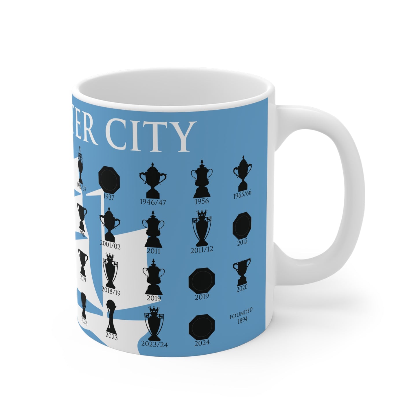 Manchester City Trophies Collection & Ship Mug - Blue