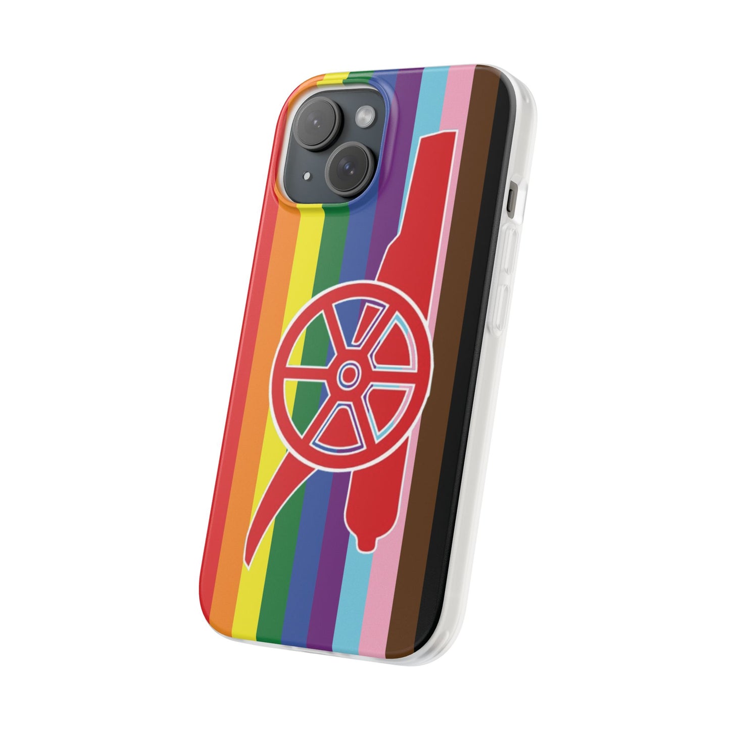 Arsenal Cannon Rainbow iPhone Flexi Case - iPhone 16, 15, 14, Plus/Pro/Pro Max