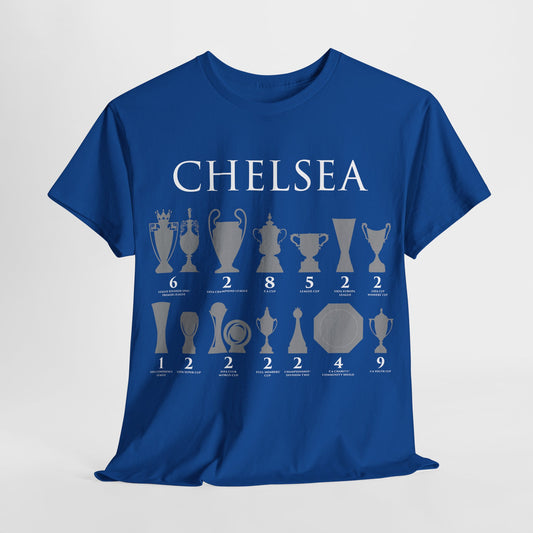 Chelsea Trophies Unisex Heavy Cotton T-Shirt - Royal/White/Black/Gold/Navy