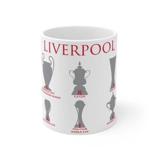 Liverpool Trophies Mug - White