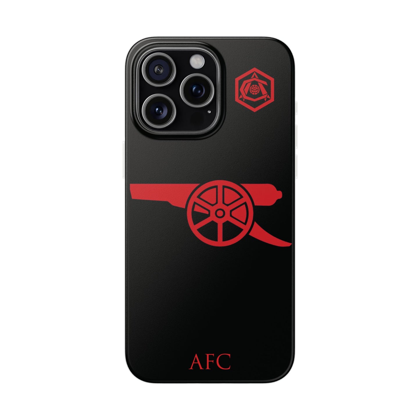 Arsenal Cannon & Monogram Black iPhone Flexi Case - iPhone 16, 15, 14, Plus/Pro/Pro Max