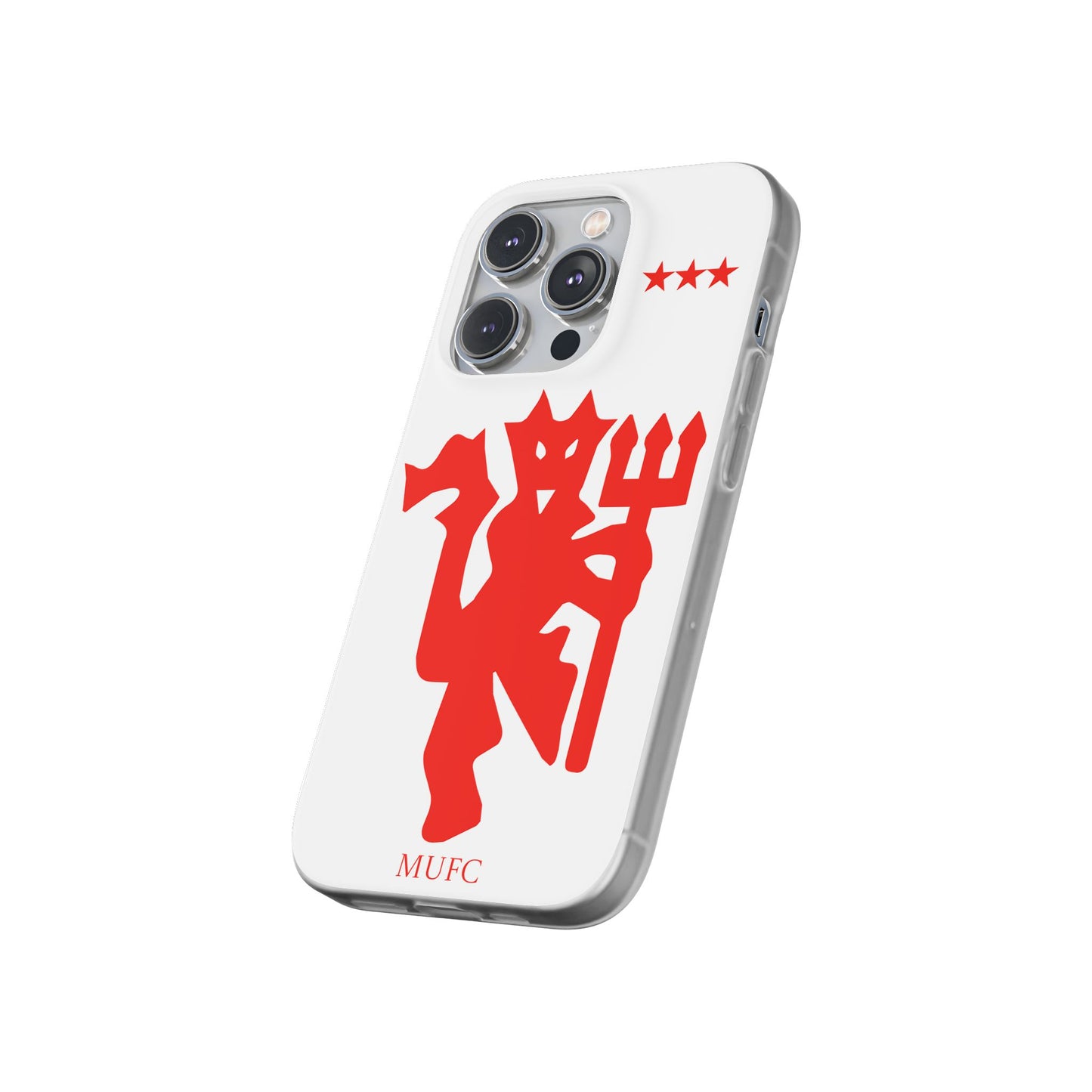 Manchester United iPhone Flexi Case - iPhone 16, 15, 14, Plus/Pro/Pro Max - White