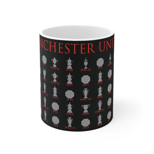 Manchester United Trophies Collection Mug - Black