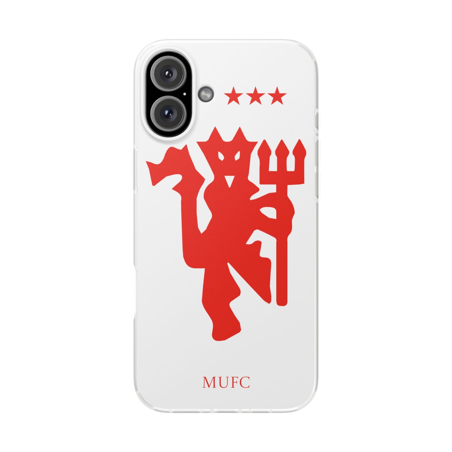 Manchester United iPhone Flexi Case - iPhone 16, 15, 14, Plus/Pro/Pro Max - White