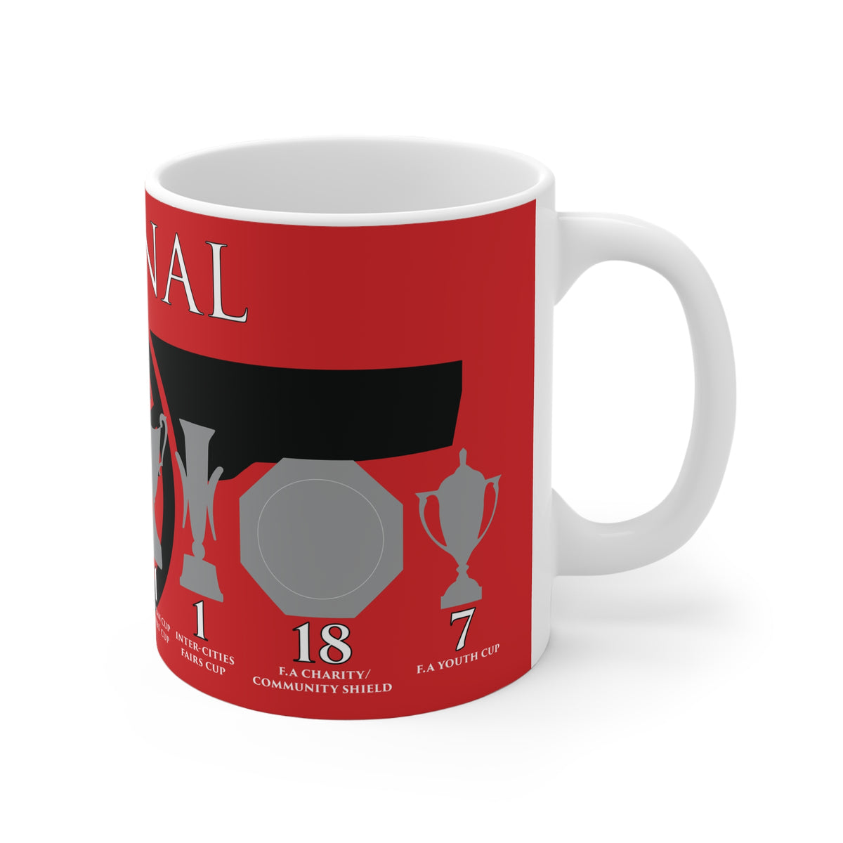 Arsenal Trophies Mug UPDATED - Red - Black Cannon