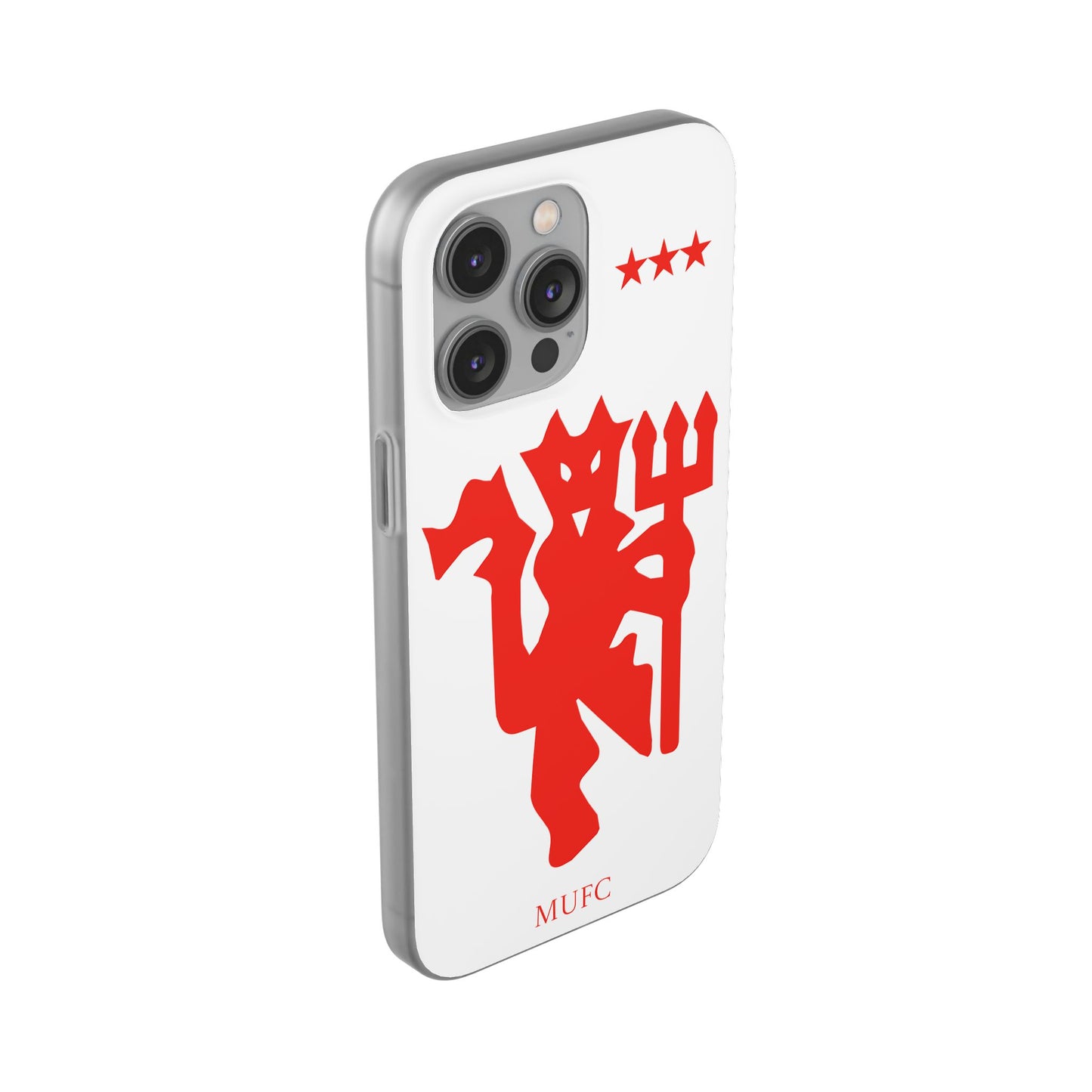 Manchester United iPhone Flexi Case - iPhone 16, 15, 14, Plus/Pro/Pro Max - White