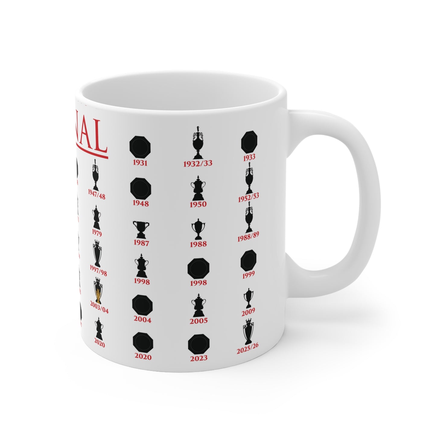 Arsenal Trophies Collection Mug UPDATED - White