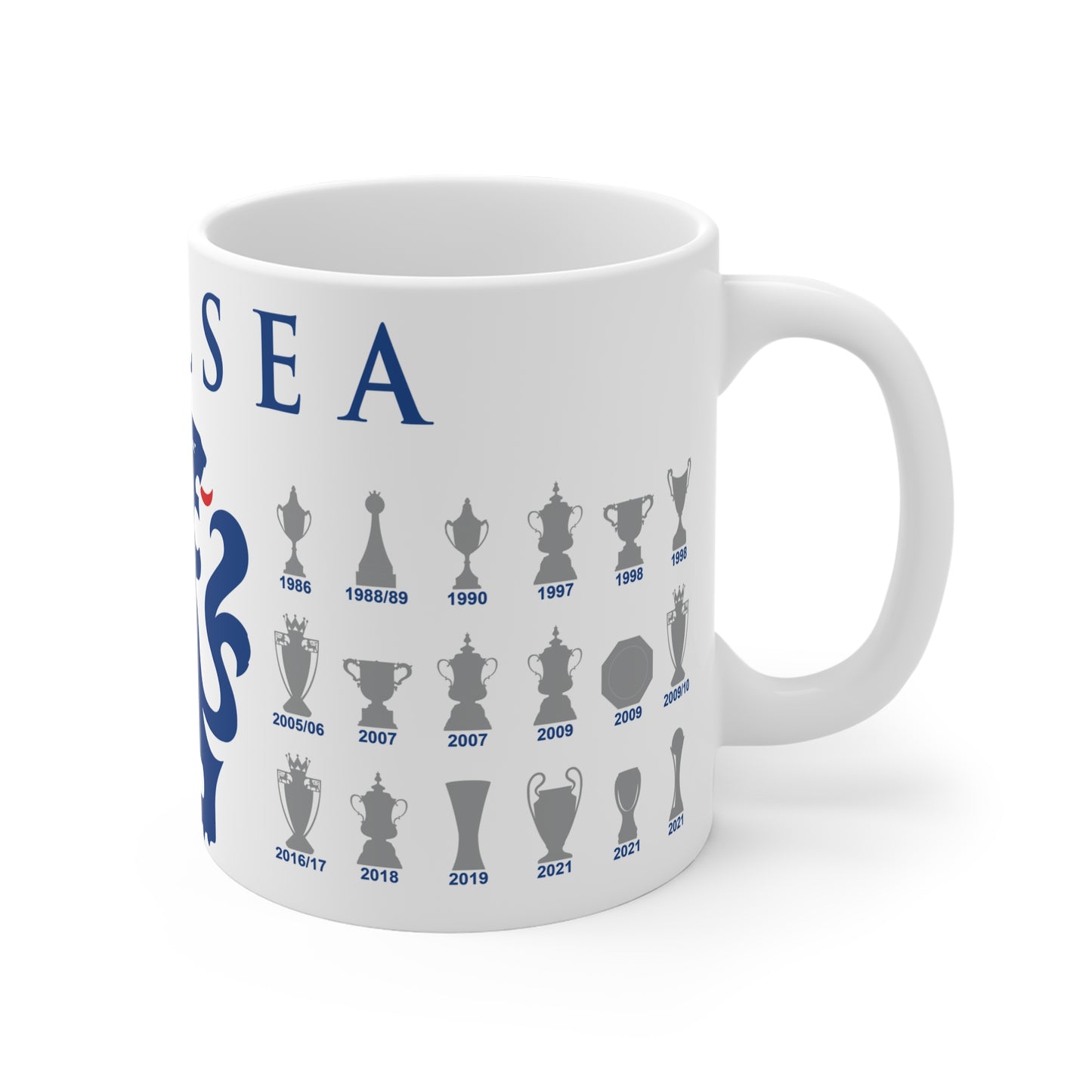 Chelsea Trophies Collection & Lion Mug - White