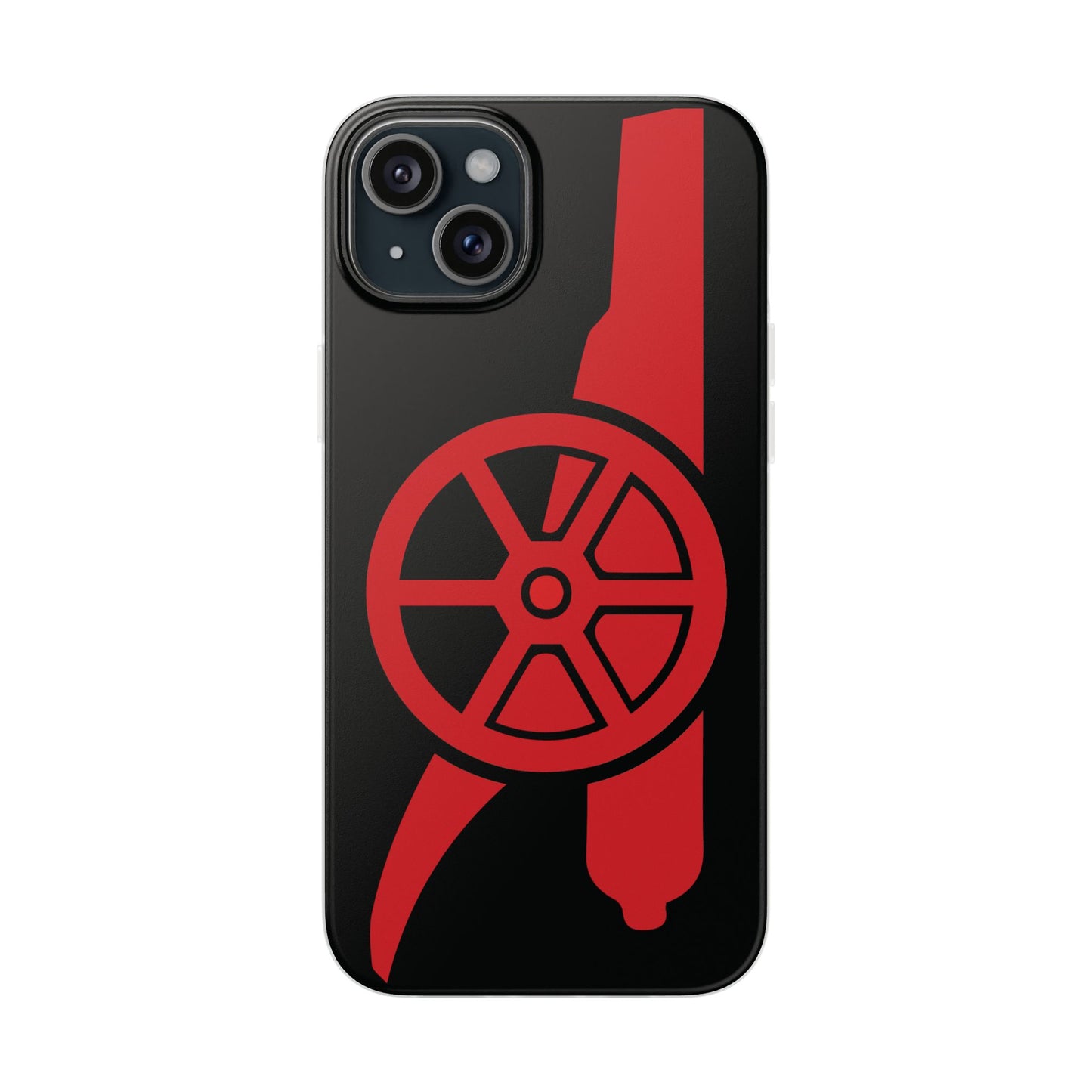 Arsenal Cannon Black iPhone Flexi Case - iPhone 16, 15, 14, Plus/Pro/Pro Max