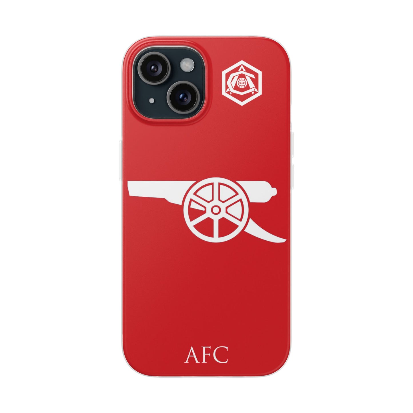 Arsenal Cannon & Monogram Red iPhone Flexi Case - iPhone 16, 15, 14, Plus/Pro/Pro Max