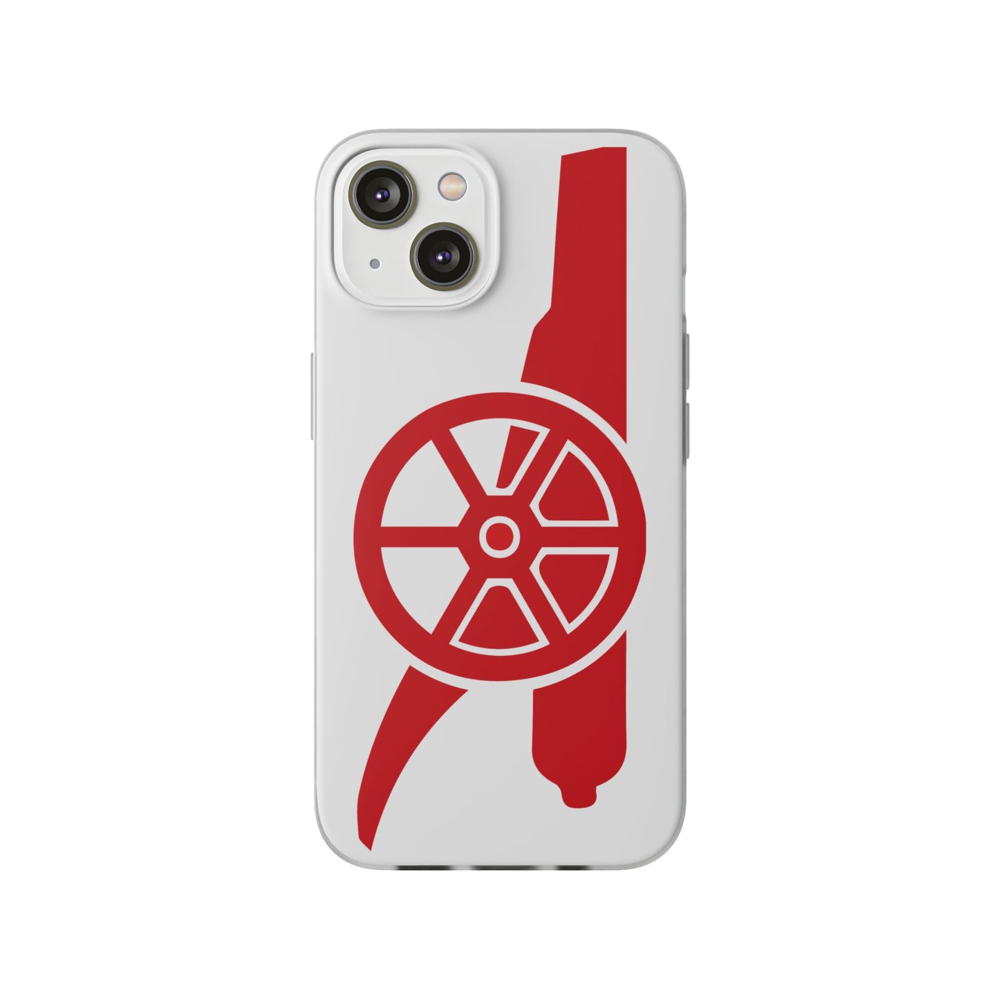 Arsenal Cannon White iPhone Flexi Case - iPhone 16, 15, 14, Plus/Pro/Pro Max