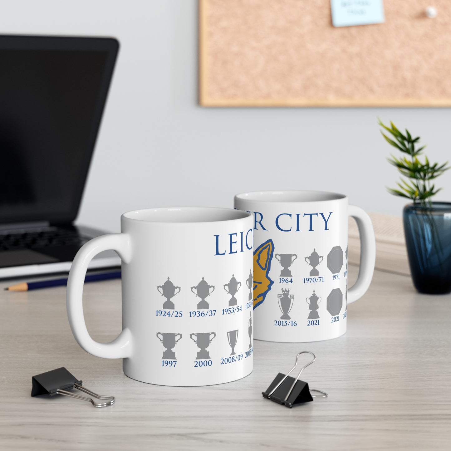 Leicester City Trophies & Fox Mug - White