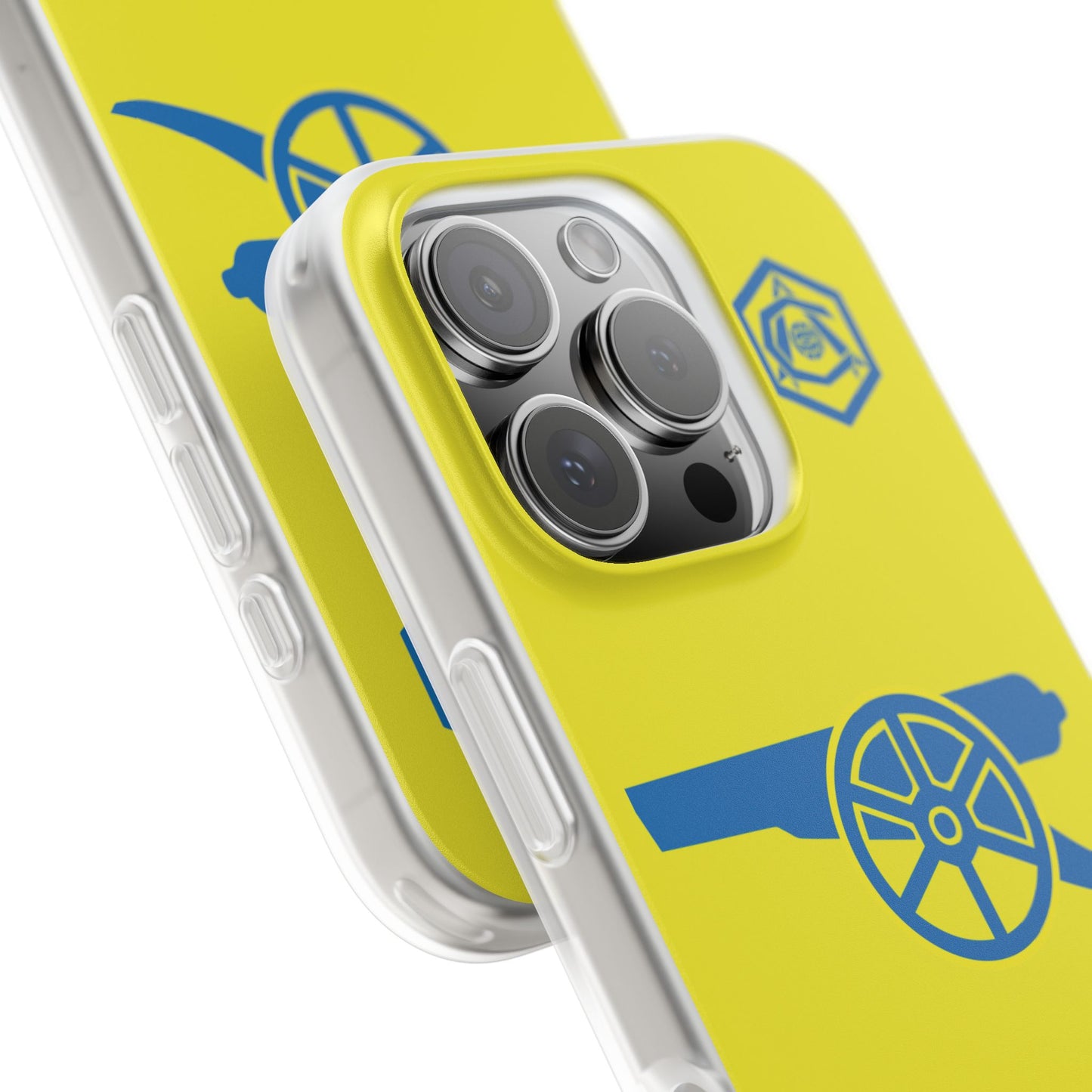 Arsenal Cannon & Monogram Yellow iPhone Flexi Case - iPhone 16, 15, 14, Plus/Pro/Pro Max