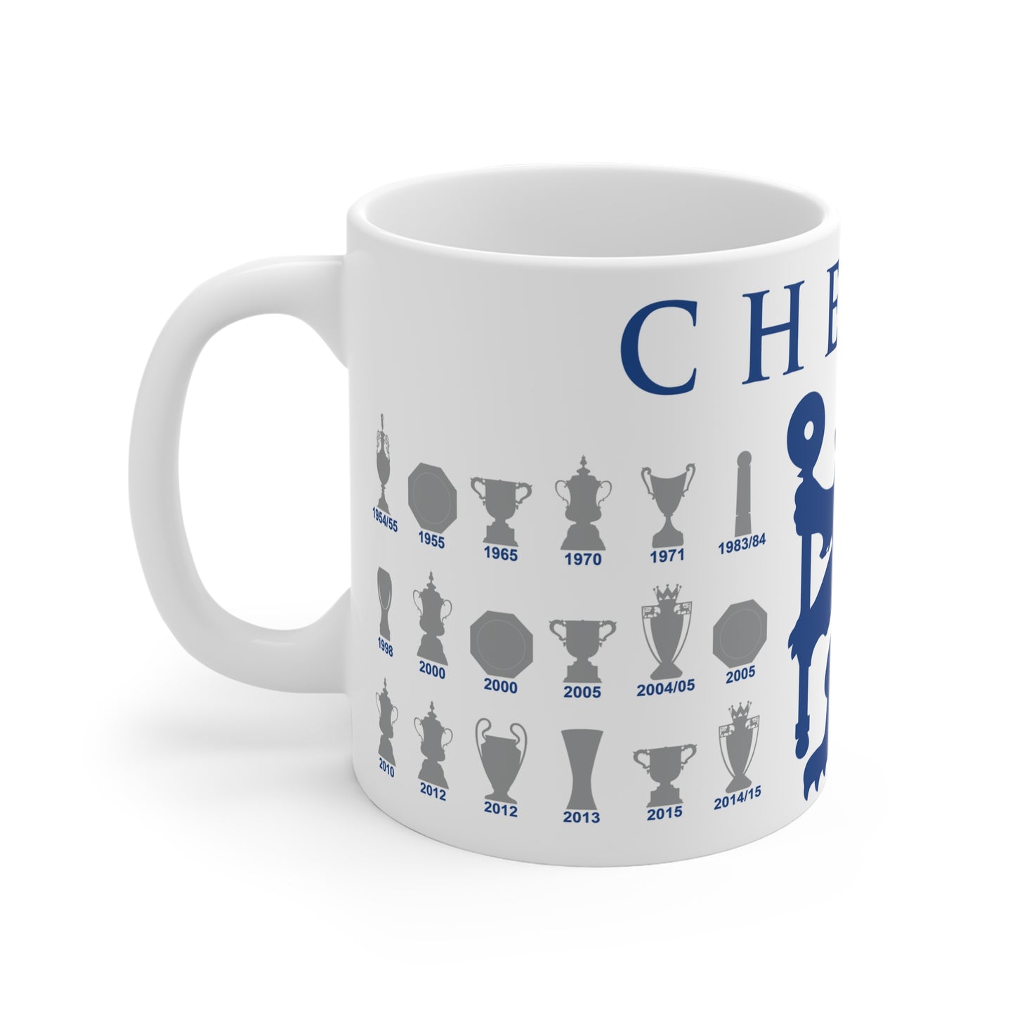 Chelsea Trophies Collection & Lion Mug - White