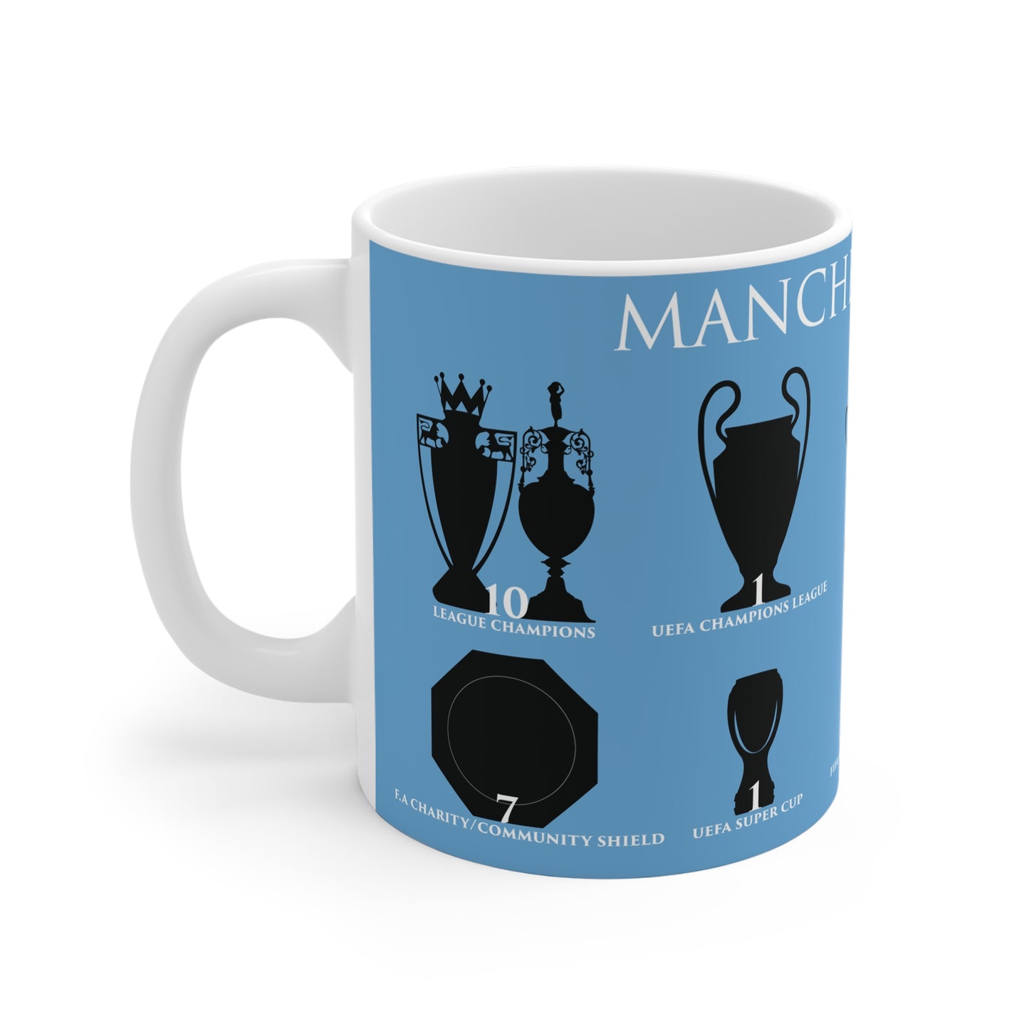 Manchester City Trophies Mug - Light Blue