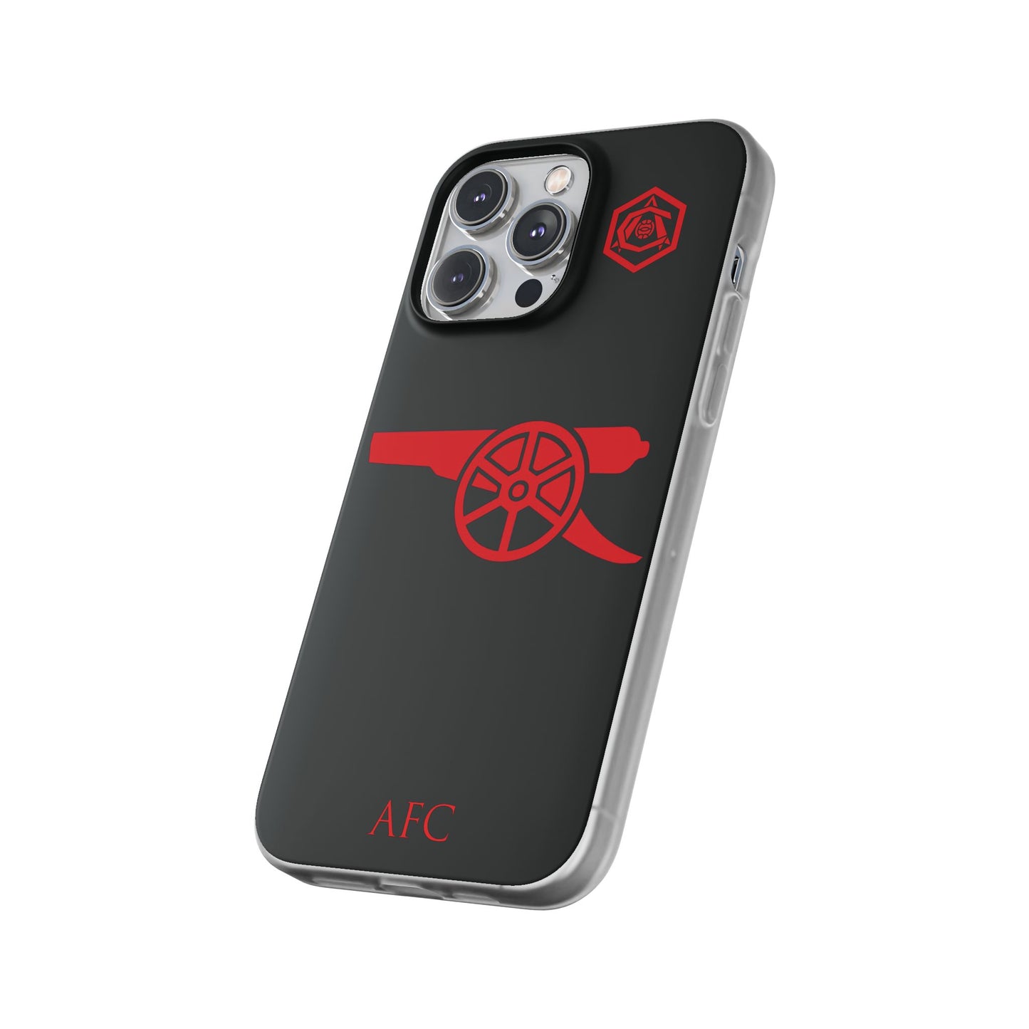 Arsenal Cannon & Monogram Black iPhone Flexi Case - iPhone 16, 15, 14, Plus/Pro/Pro Max