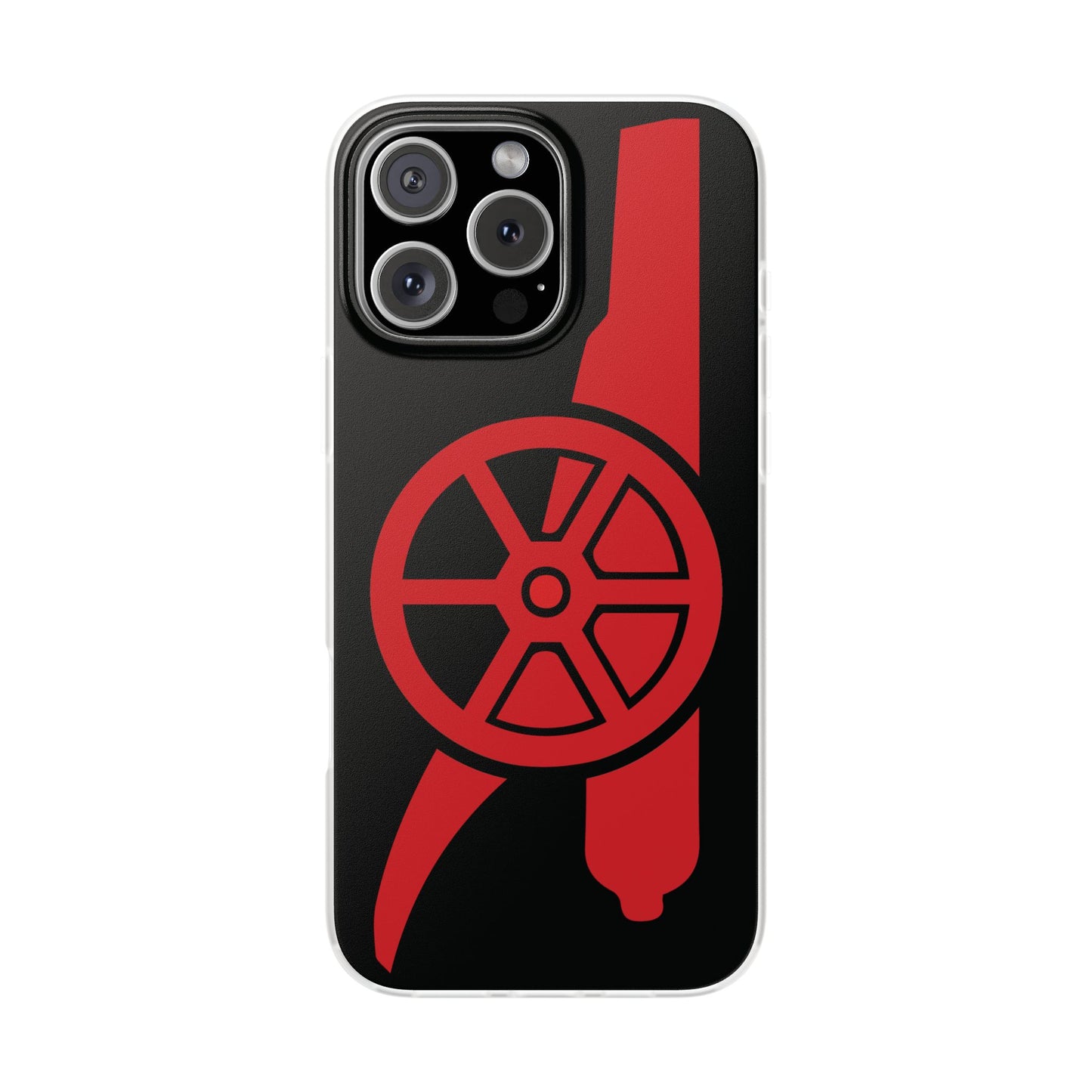 Arsenal Cannon Black iPhone Flexi Case - iPhone 16, 15, 14, Plus/Pro/Pro Max