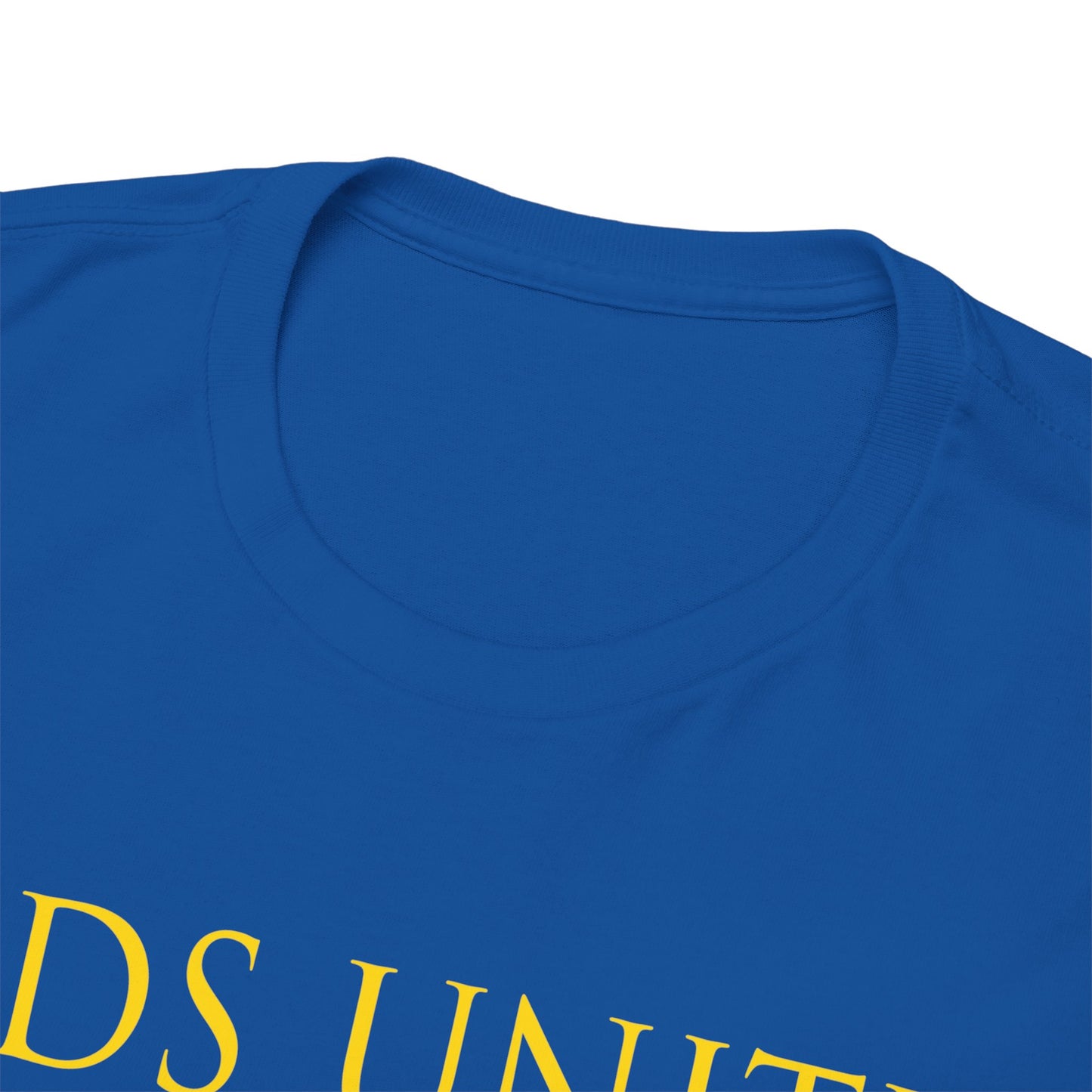 Leeds United Trophies Unisex Heavy Cotton T-Shirt - White/Black/Gold/Royal/Navy