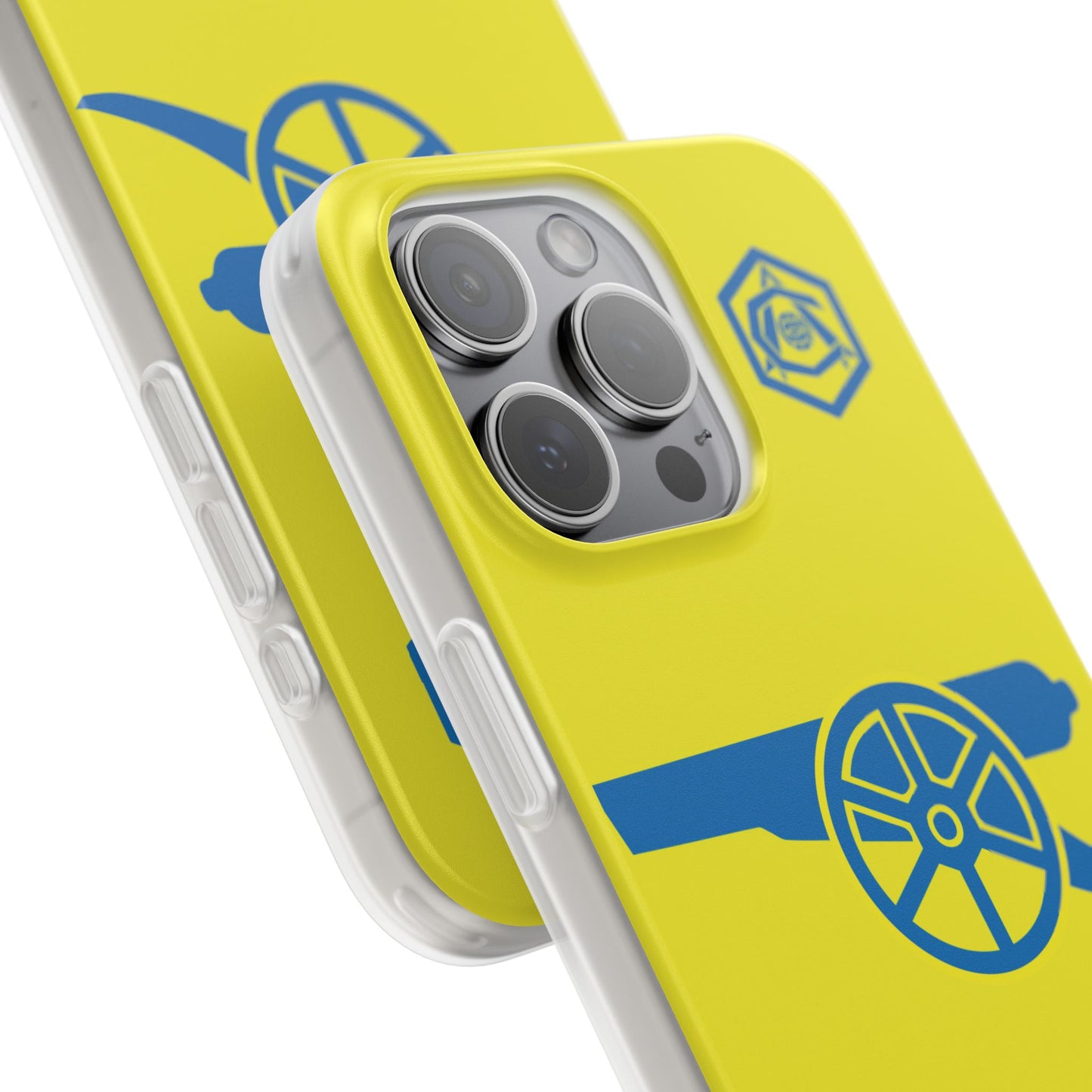 Arsenal Cannon & Monogram Yellow iPhone Flexi Case - iPhone 16, 15, 14, Plus/Pro/Pro Max