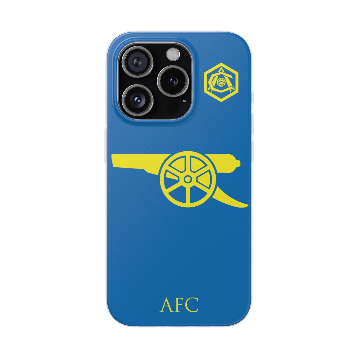 Arsenal Cannon & Monogram Blue iPhone Flexi Case - iPhone 16, 15, 14. Plus/Pro/Pro Max