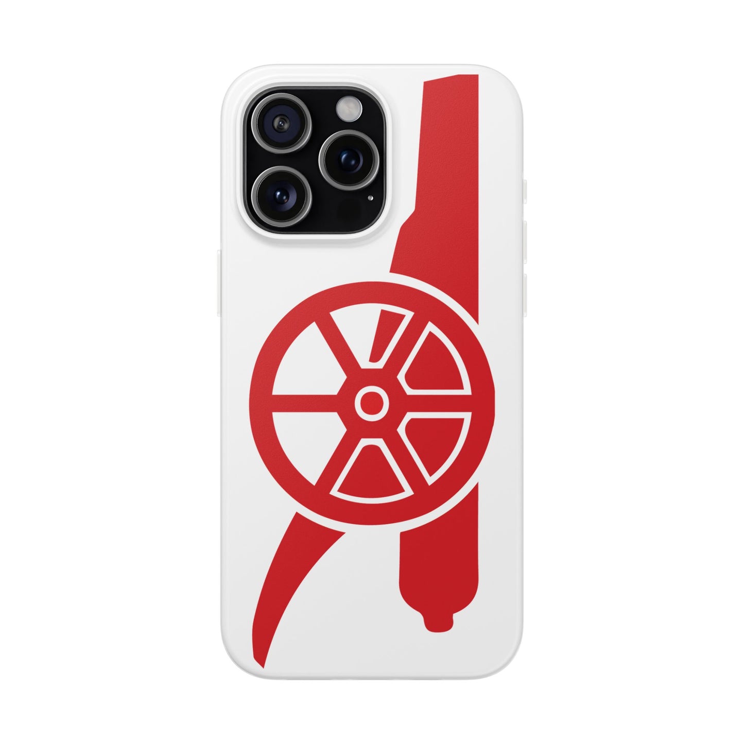 Arsenal Cannon White iPhone Flexi Case - iPhone 16, 15, 14, Plus/Pro/Pro Max