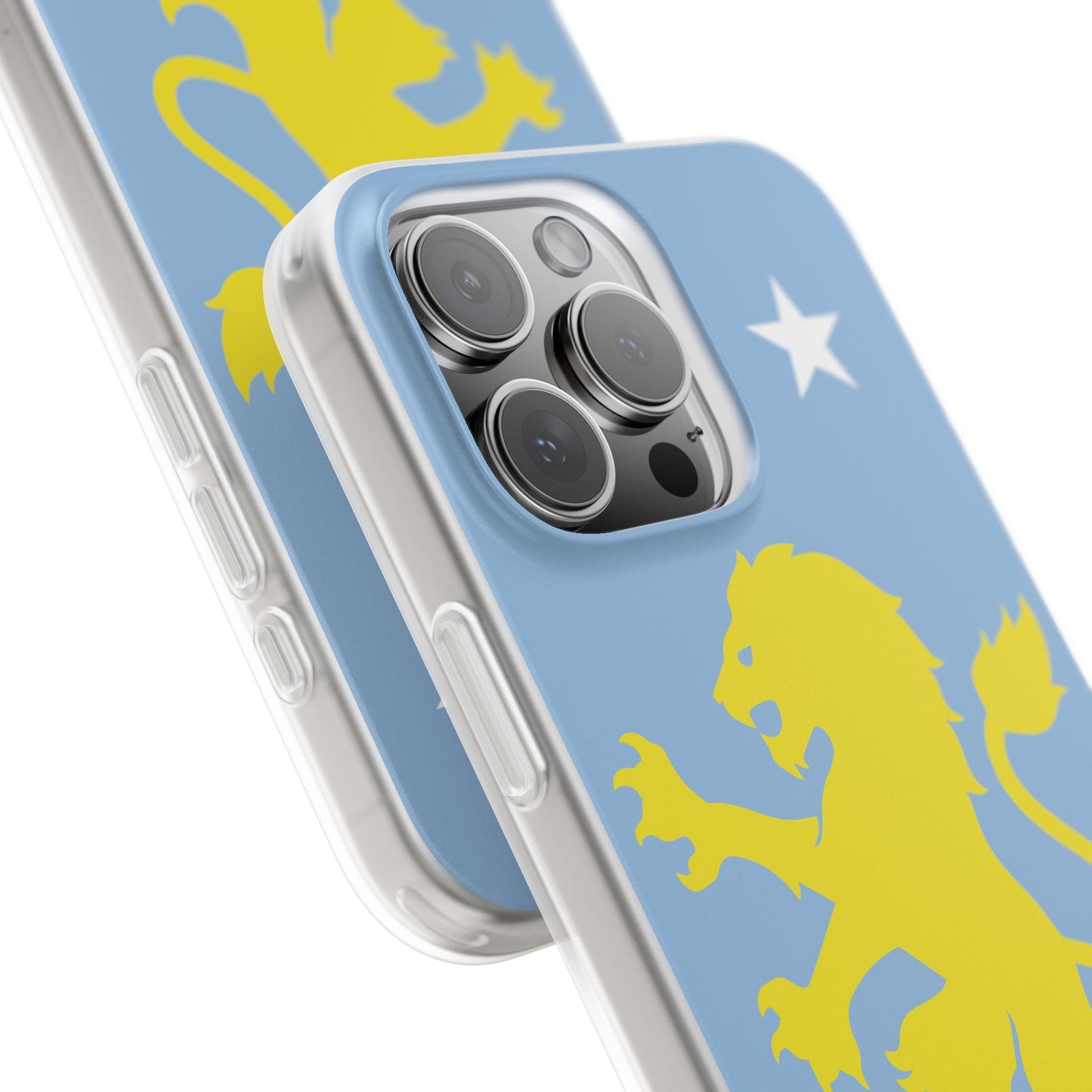 Aston Villa iPhone Flexi Case - iPhone 16, 15, 14, Plus/Pro/Pro Max - Blue, Yellow Lion