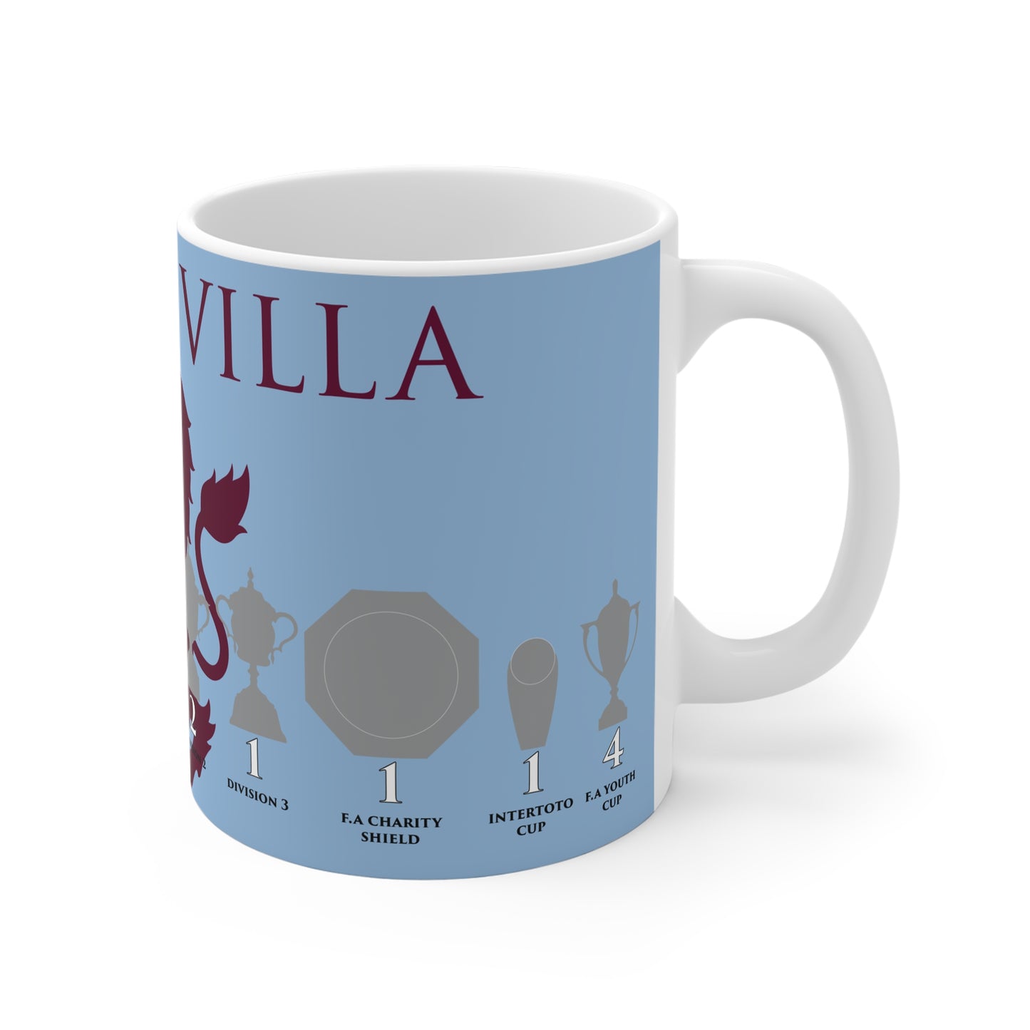 Aston Villa Trophies & Lion Mug - Blue