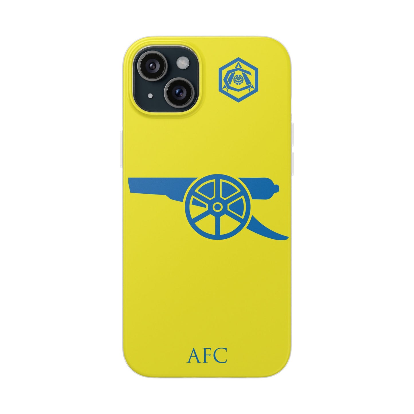 Arsenal Cannon & Monogram Yellow iPhone Flexi Case - iPhone 16, 15, 14, Plus/Pro/Pro Max