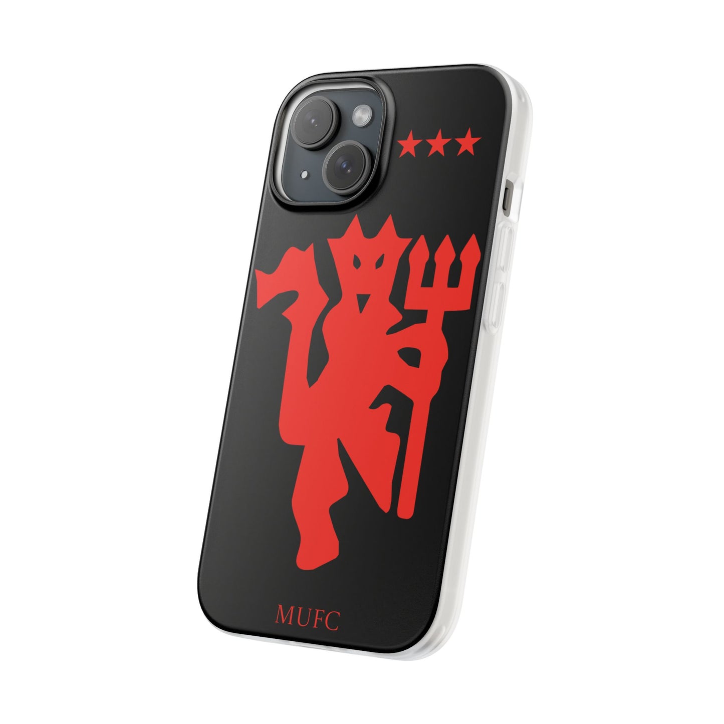 Manchester United iPhone Flexi Case - iPhone 16, 15, 14, Plus/Pro/Pro Max - Black