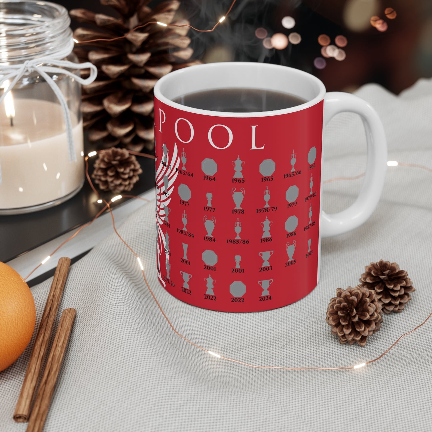 Liverpool Trophies Collection & Liver Bird Mug - Red