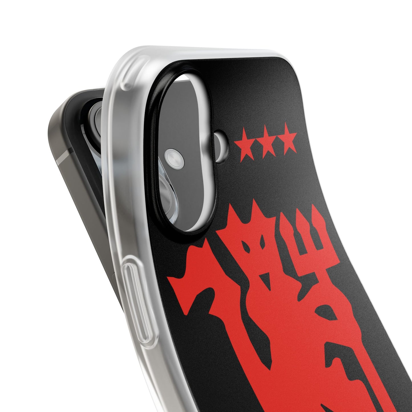 Manchester United iPhone Flexi Case - iPhone 16, 15, 14, Plus/Pro/Pro Max - Black