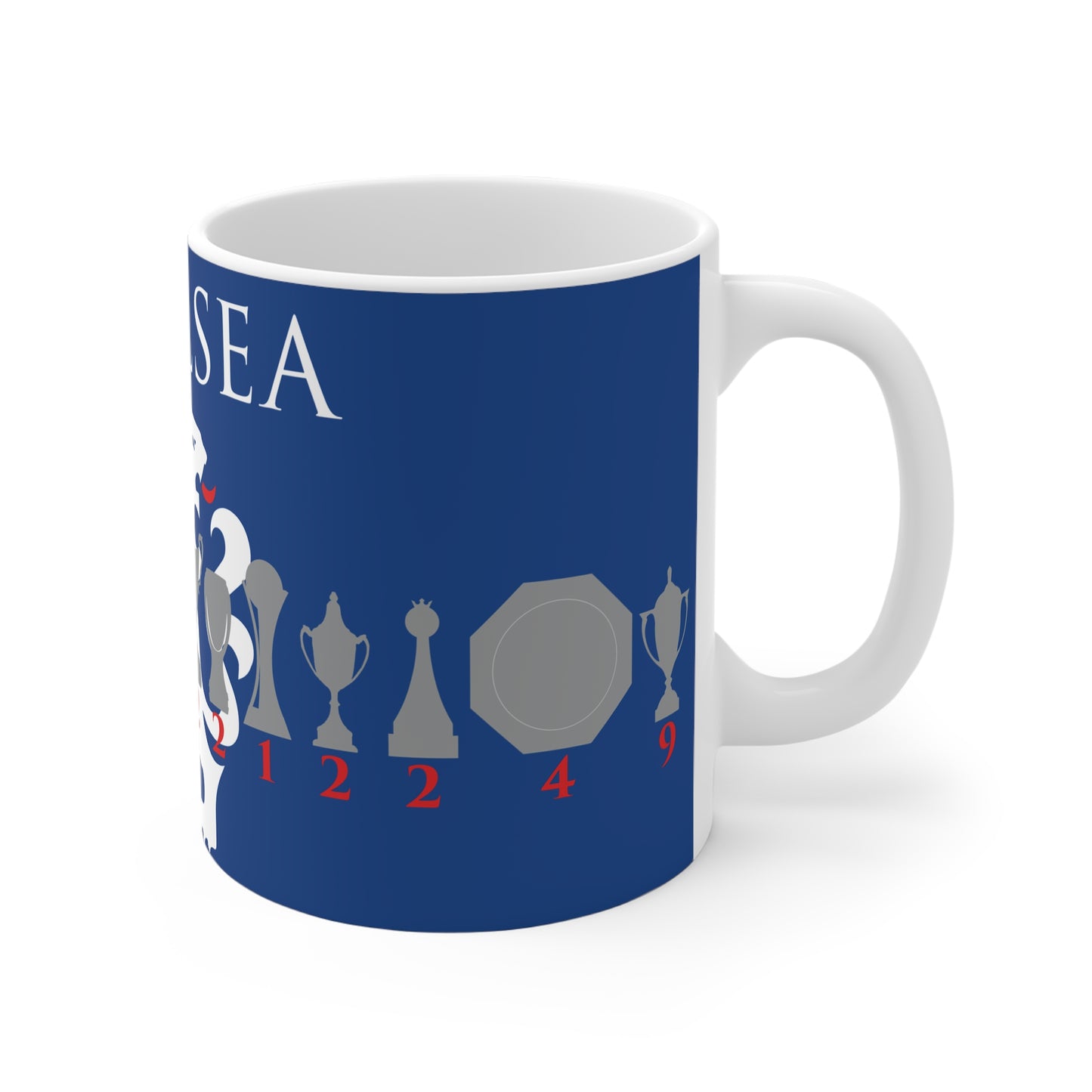 Chelsea Trophies & Lion Mug - Blue