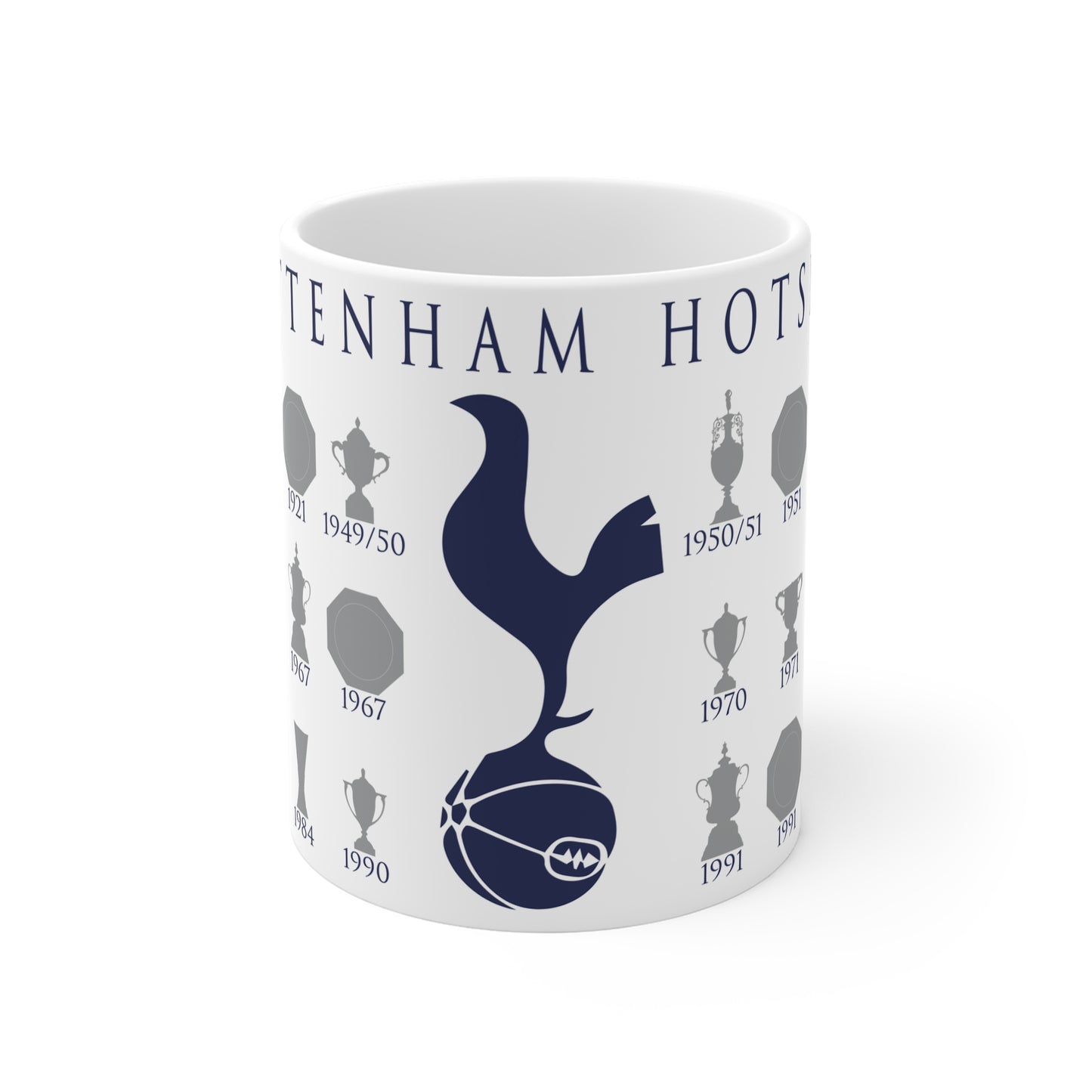 Tottenham Hotspur Trophies Collection & Cockerel Mug - White