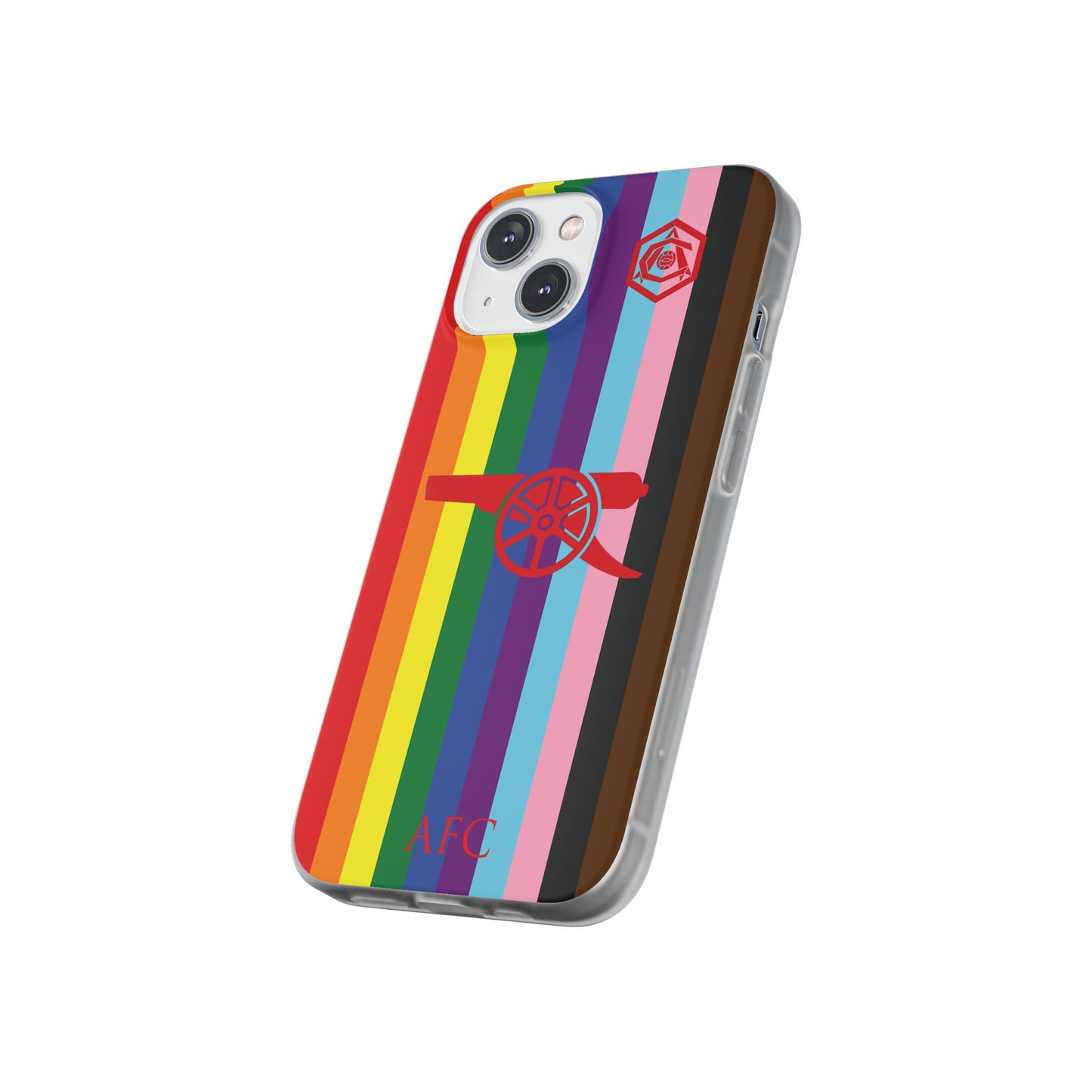 Arsenal Cannon & Monogram Rainbow iPhone Flexi Case - iPhone 16, 15, 14, Plus/Pro/Pro Max