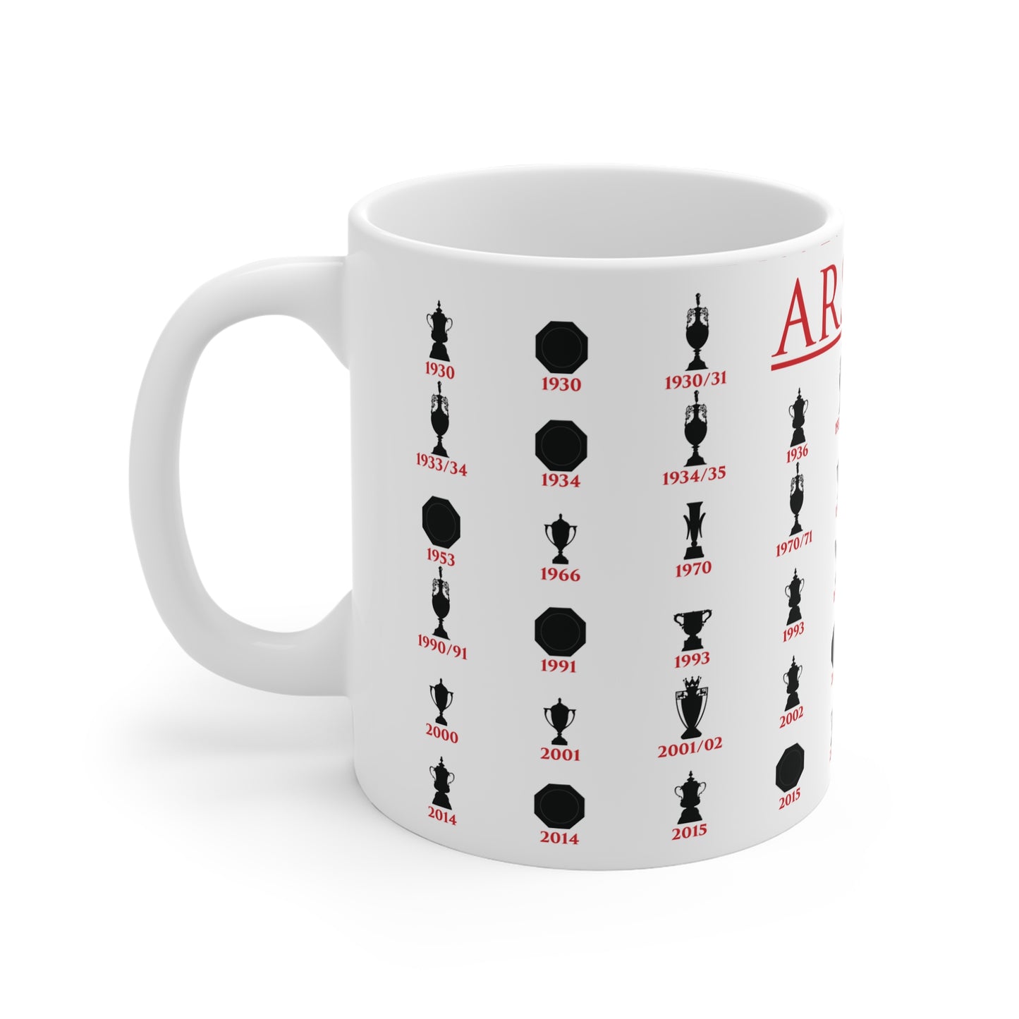 Arsenal Trophies Collection Mug UPDATED - White
