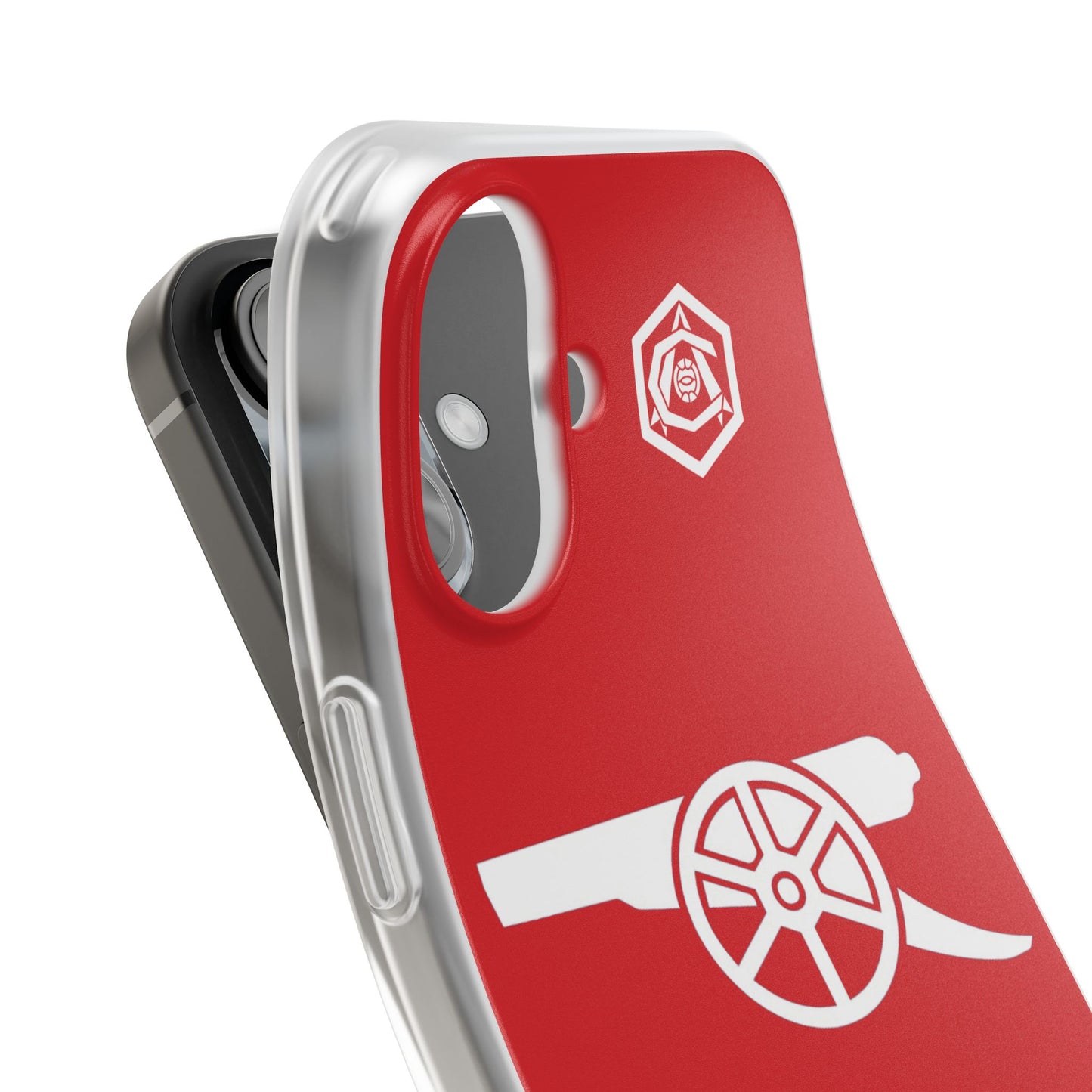 Arsenal Cannon & Monogram Red iPhone Flexi Case - iPhone 16, 15, 14, Plus/Pro/Pro Max