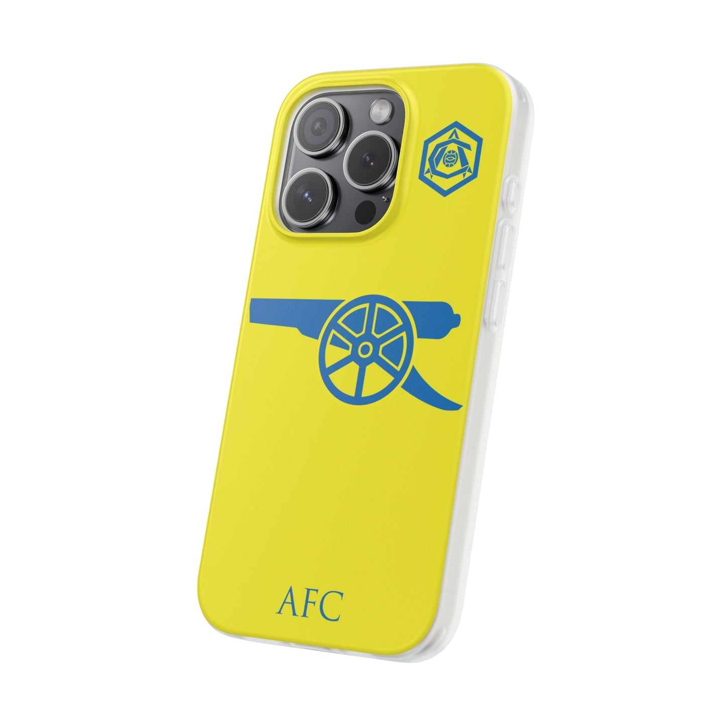 Arsenal Cannon & Monogram Yellow iPhone Flexi Case - iPhone 16, 15, 14, Plus/Pro/Pro Max