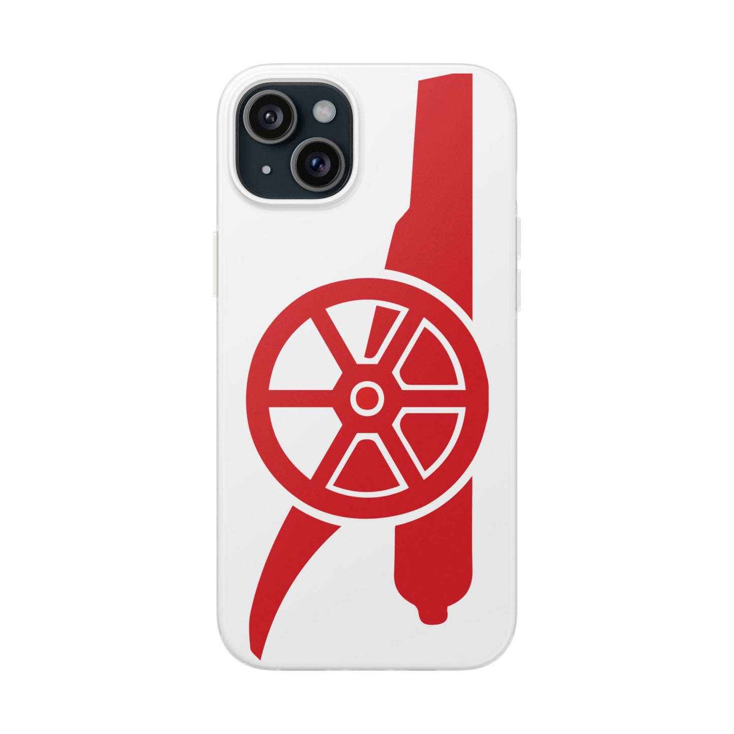 Arsenal Cannon White iPhone Flexi Case - iPhone 16, 15, 14, Plus/Pro/Pro Max