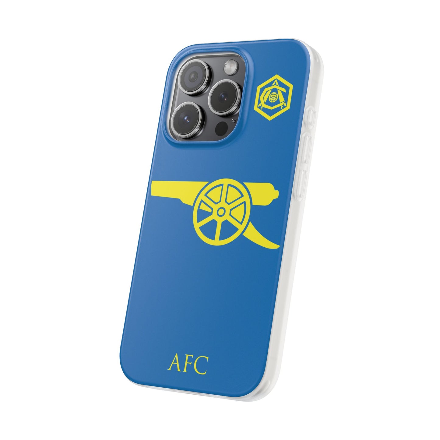 Arsenal Cannon & Monogram Blue iPhone Flexi Case - iPhone 16, 15, 14. Plus/Pro/Pro Max