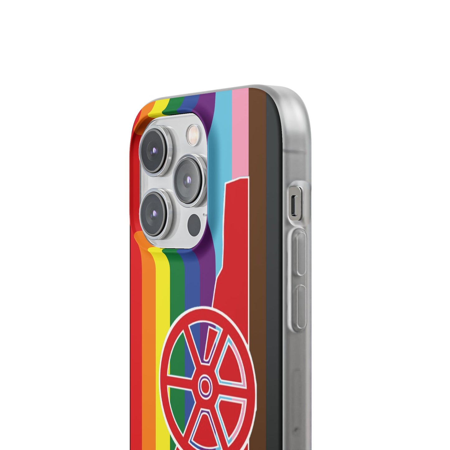 Arsenal Cannon Rainbow iPhone Flexi Case - iPhone 16, 15, 14, Plus/Pro/Pro Max