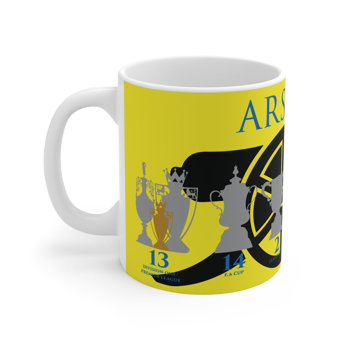 Arsenal Trophies Mug - Yellow - Black Cannon