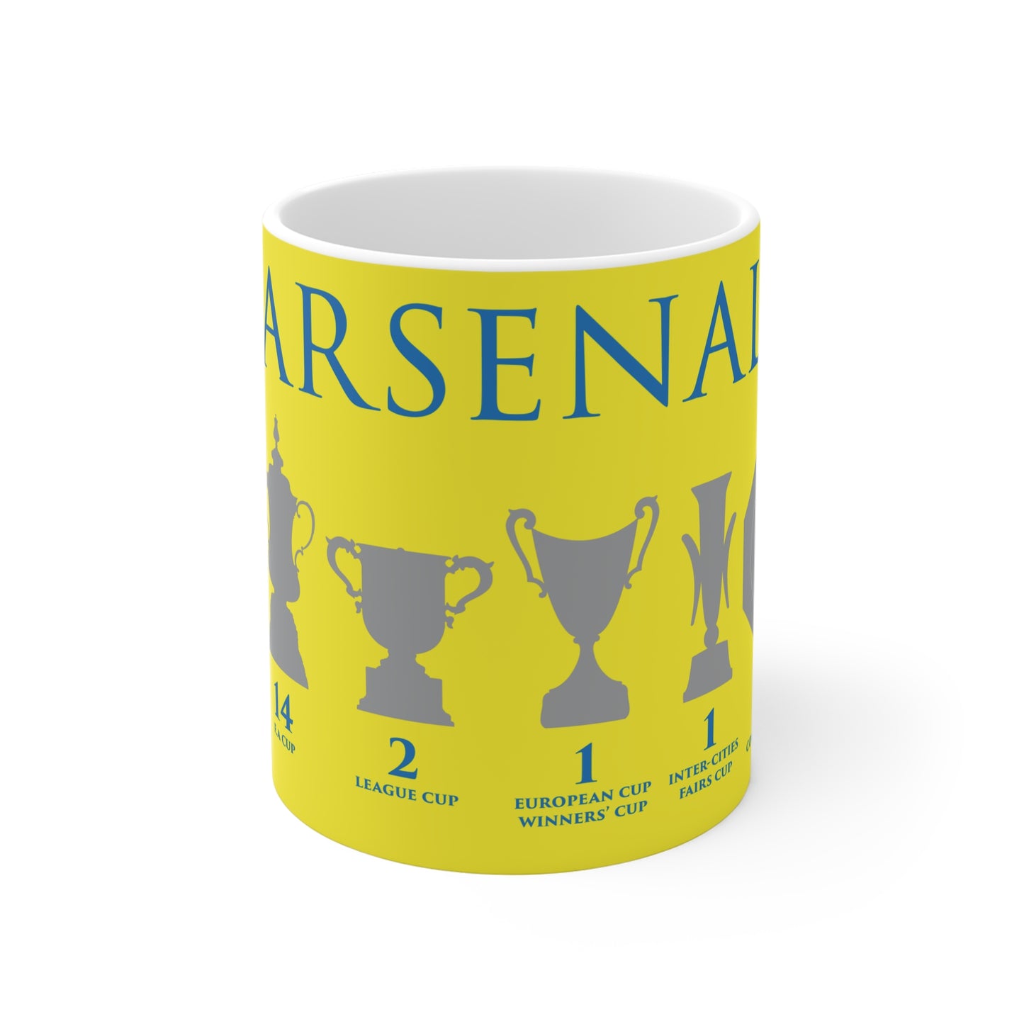 Arsenal Trophies Mug UPDATED - Yellow