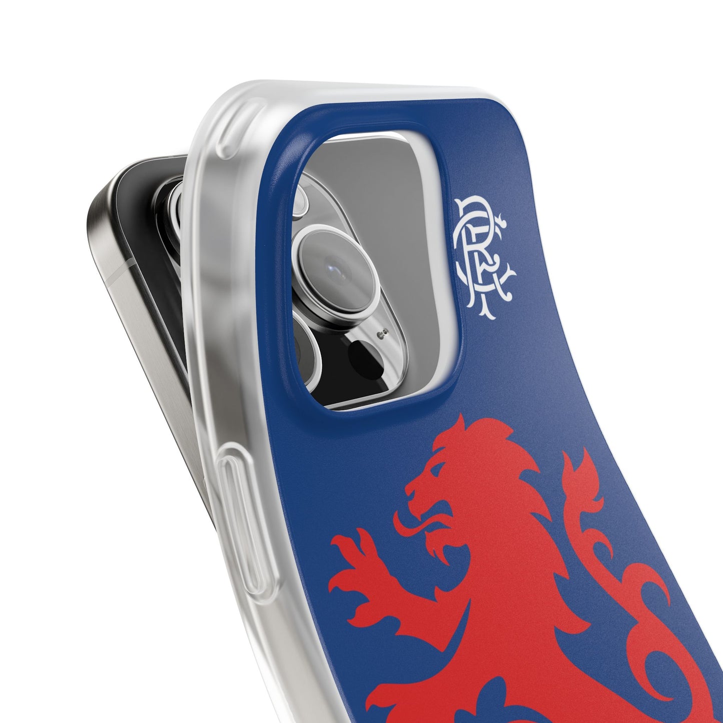 Rangers Lion & Monogram Blue iPhone Flexi Case - iPhone 16, 15, 14, Plus/Pro/Pro Max