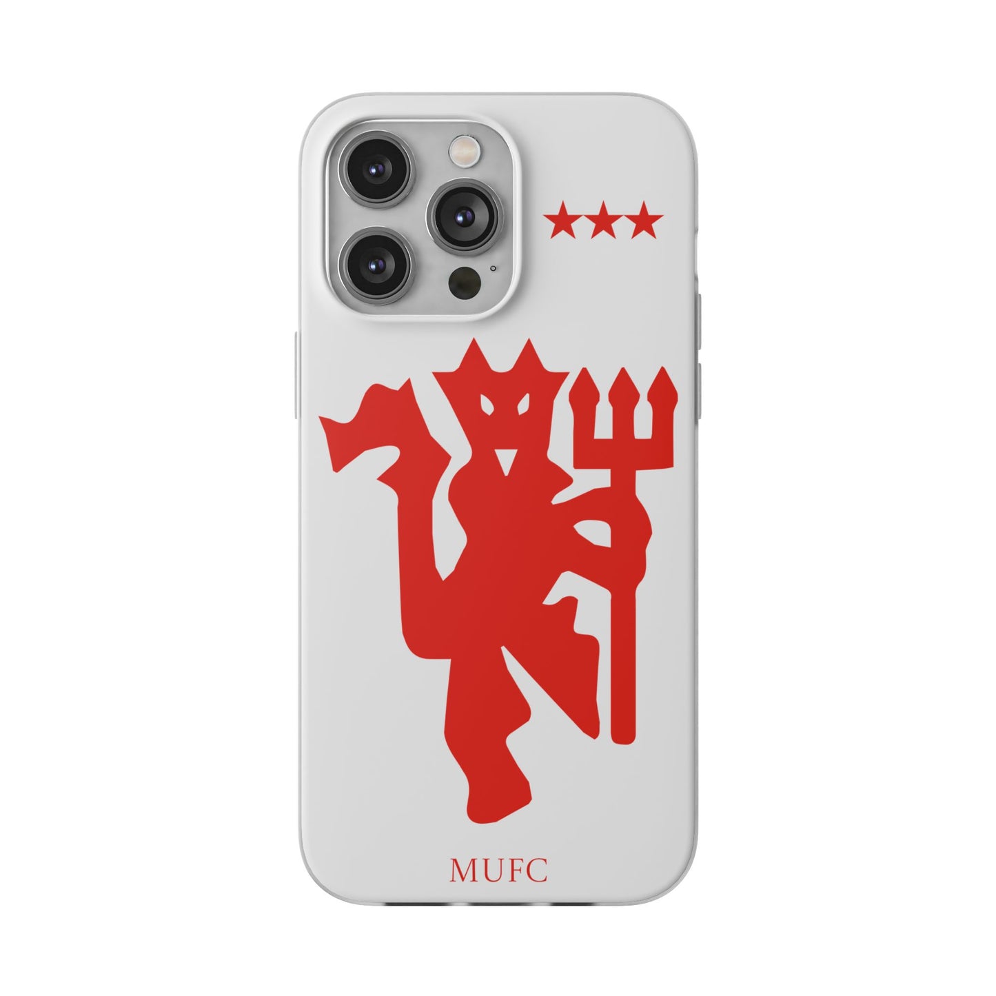 Manchester United iPhone Flexi Case - iPhone 16, 15, 14, Plus/Pro/Pro Max - White