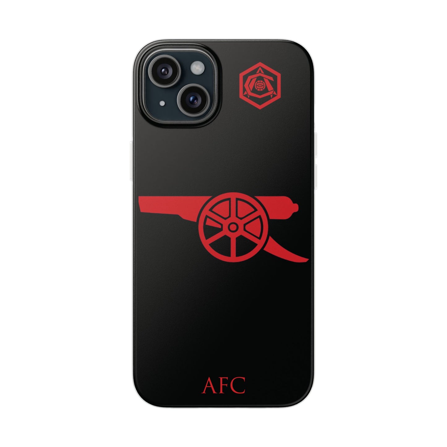 Arsenal Cannon & Monogram Black iPhone Flexi Case - iPhone 16, 15, 14, Plus/Pro/Pro Max